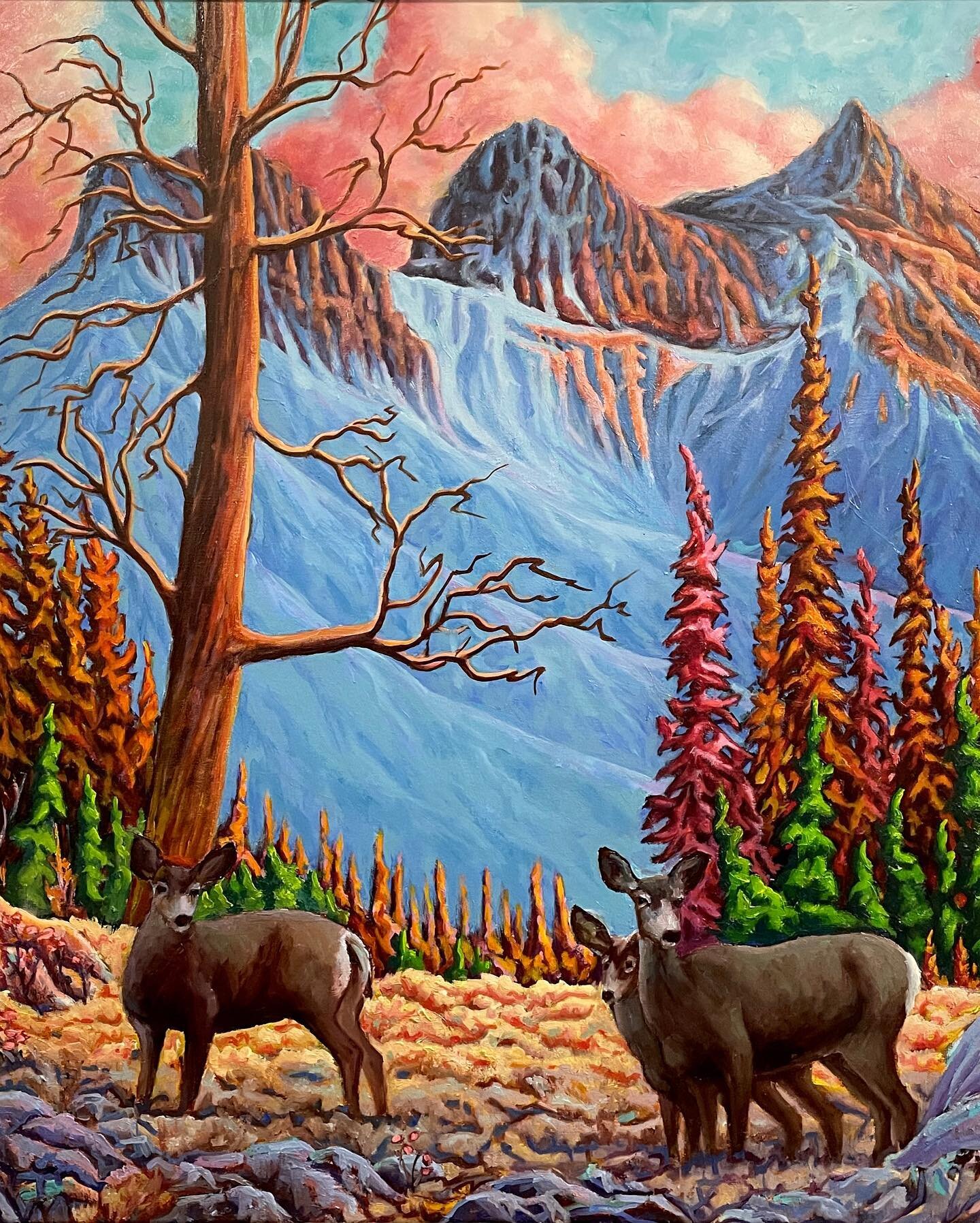 Visit our website to explore Ray&rsquo;s beautiful painting of the Three Sisters, along with many other works of his. Available now at albiartcollective.ca

🖌️ reswirsky
🎨 Three Sisters
🖼️ 30x30 oil on canvas