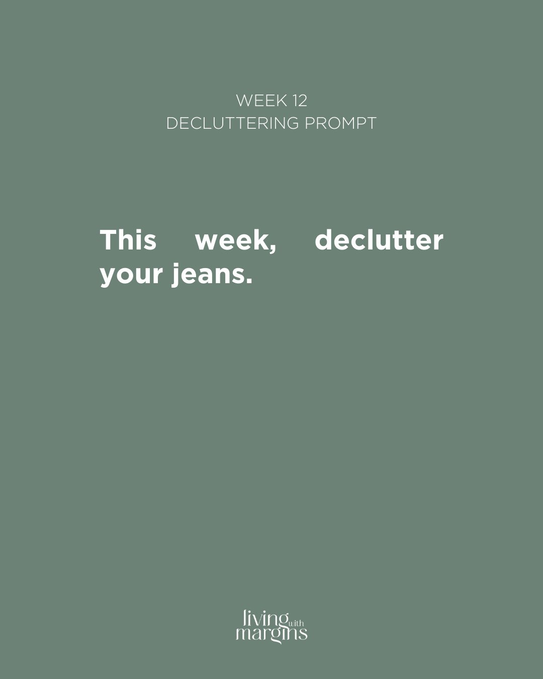 Declutter prompt: jeans 👖⁠
⁠
Do you collect jeans like I do? But you still grab your favourites every time?⁠
Let's declutter our jeans. Donate the ones that are uncomfortable, too small or too big. Keep the ones you love.⁠
⁠
⁠
#clutterfree #declutte