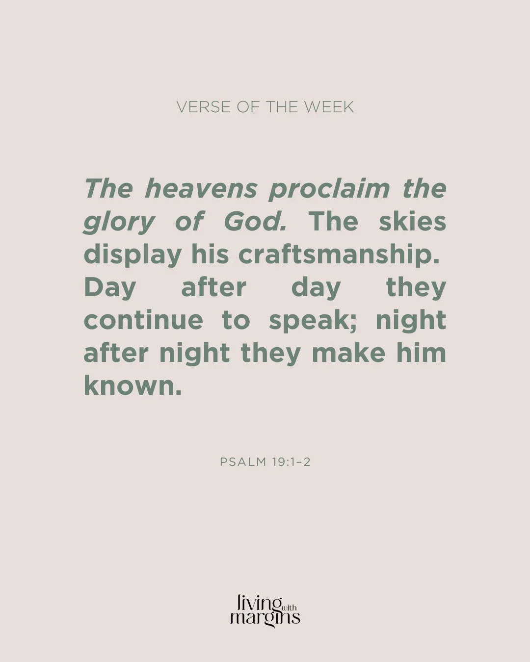 Want to see the glory of God? Go outside.⁠
⁠
Stare at a starry sky. Watch clouds float by. Climb a mountain, climb a tree, find a lookout. Walk on the sand and listen to the ocean. Swim in a creek. Get your hands and feet dirty.⁠ Feel the wind in you