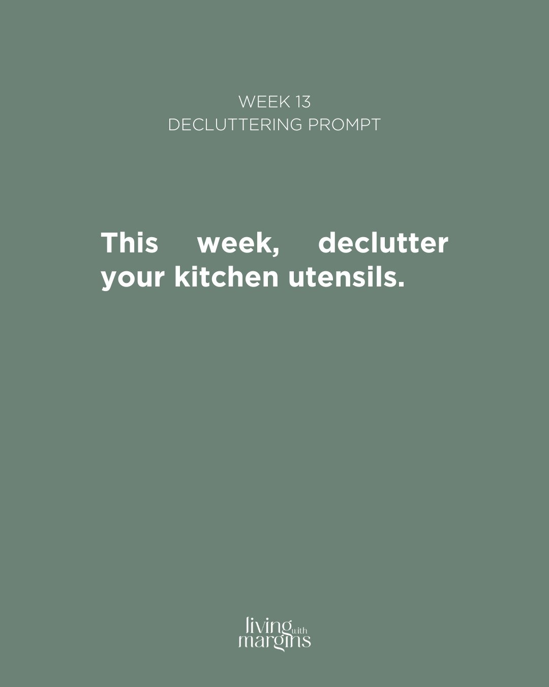 Declutter prompt: kitchen utensils 🍴🥄⁠
⁠
Empty out your utensils drawer. Toss or donate anything you haven't used in ages or can't remember what it does. Make space for the things you use regularly.⁠
⁠
⁠
 #declutterchallenge #declutteringtips #decl