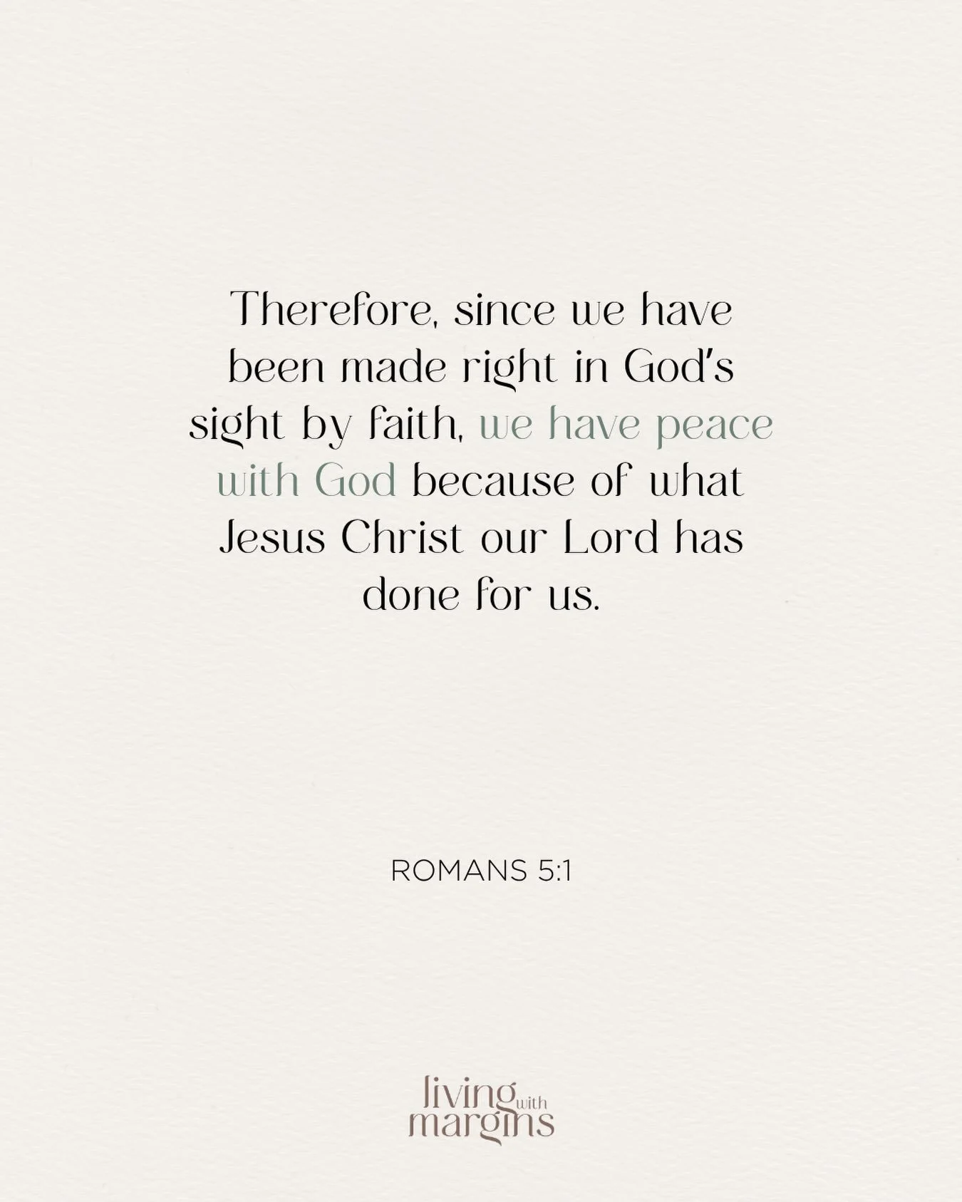 We have peace with God because of what Jesus Christ has done for us 🙏⁠
⁠
I hope you have a moment today to thank God for what he has done for you through Jesus; take a deep breath, and fill your heart with his peace.⁠
⁠
#peacewithgod #faithoverfear 