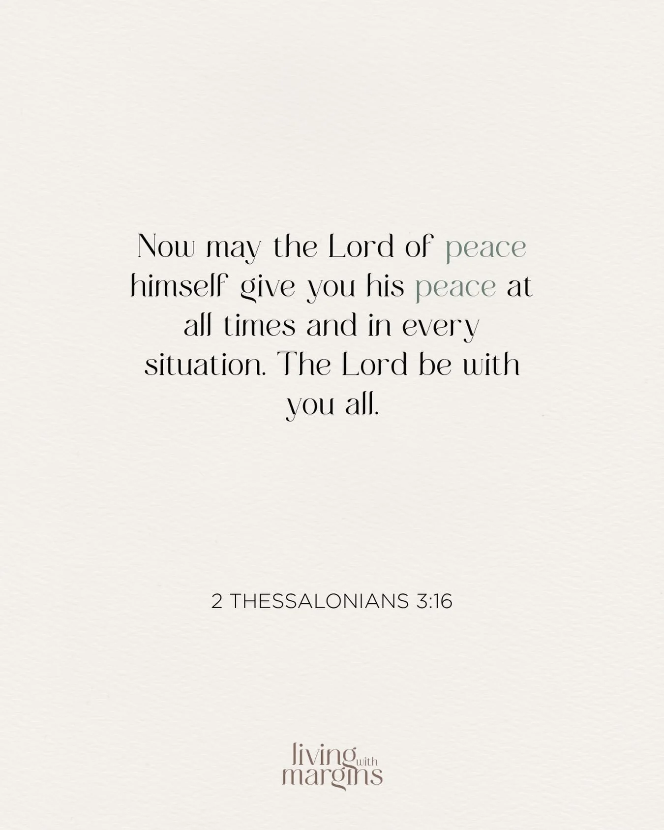 The blessing I am praying for you today:⁠
⁠
&ldquo;May the Lord of peace himself give you his peace at all times and in every situation. The Lord be with you.&rdquo; 🙏⁠
⁠
Tag a friend you are praying this blessing over today 🫶