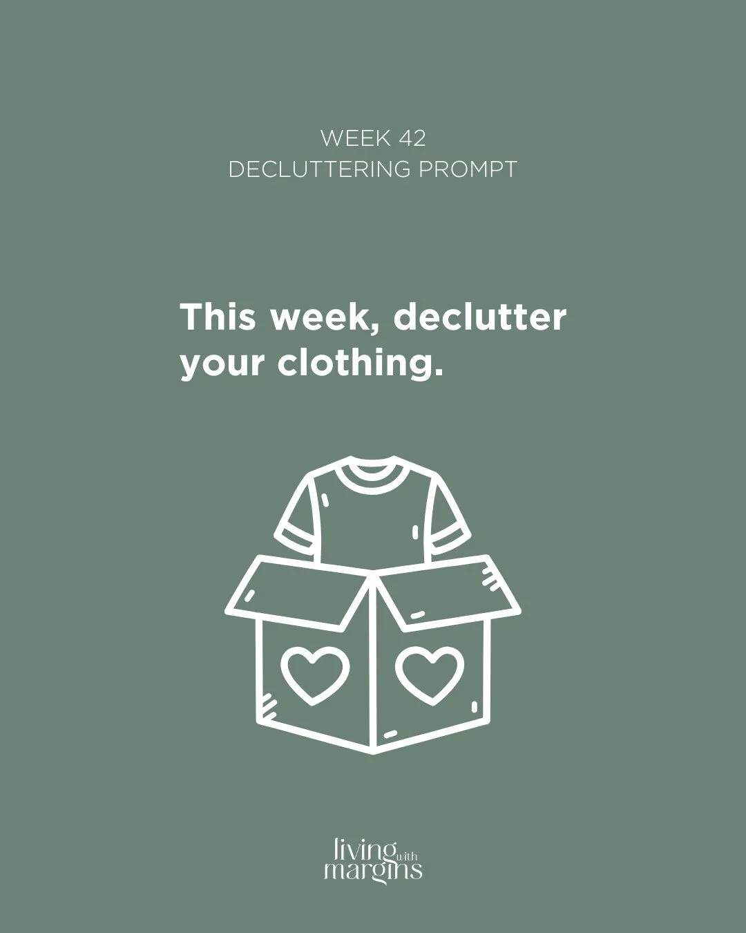 Do you have clothes in your wardrobe you haven't worn in over a year? Don't think too much about it. Put them in a bag and donate them. This week. Give the clothes you love room to breathe 👗👖👕