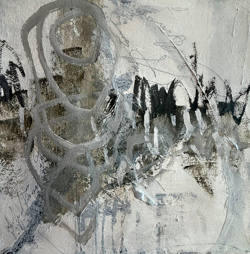 Grey and brown abstract art