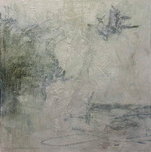 Grey and cream abstract artwork