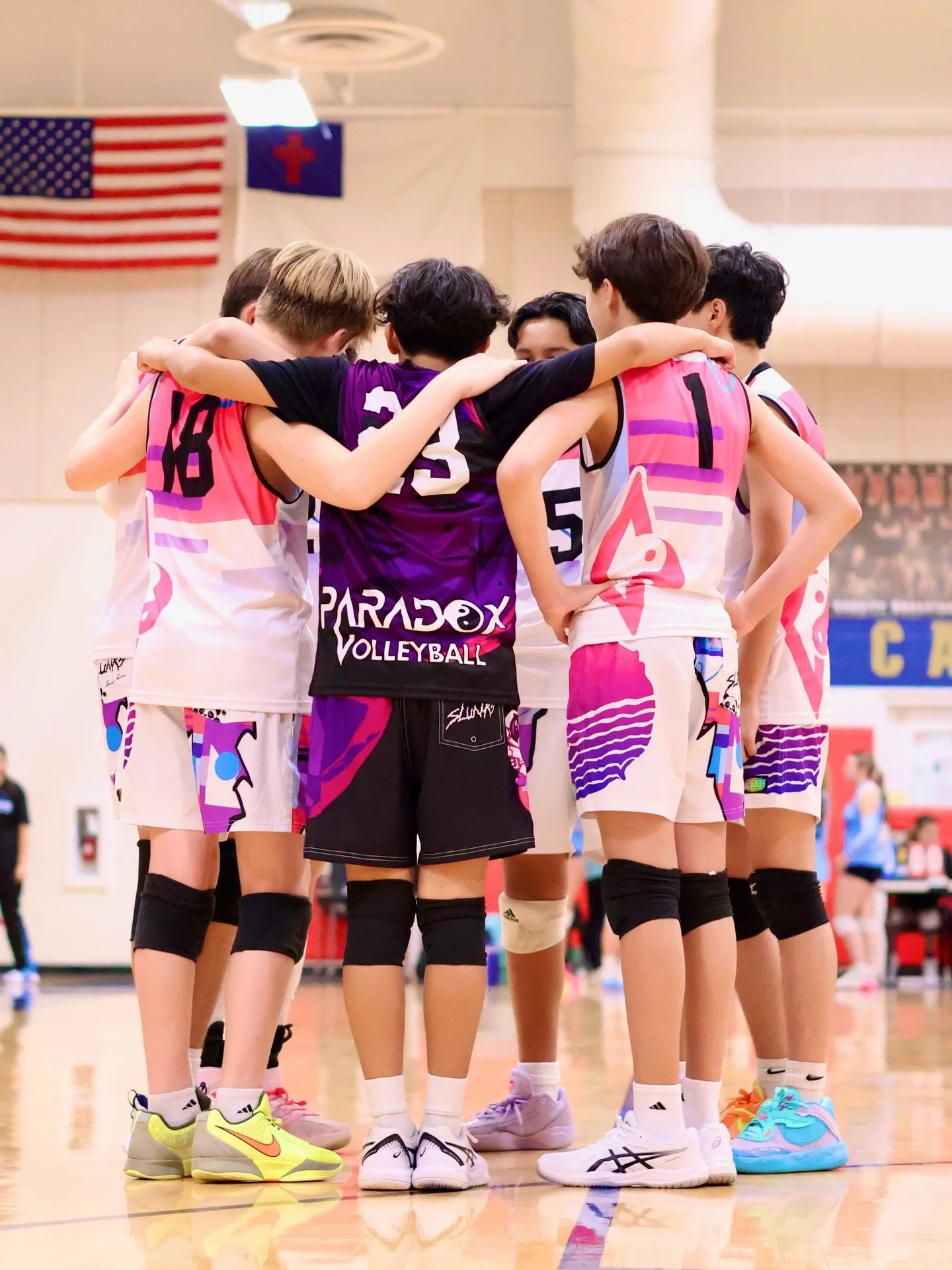 What better time to shout out our uniforms than Spring Break!!
Another season where you can spot our Paradox teams from across the gym thanks to @slunksfamily @slunkscustoms @gfi_designs_ 
The space panda came back with a new color and is always a fa