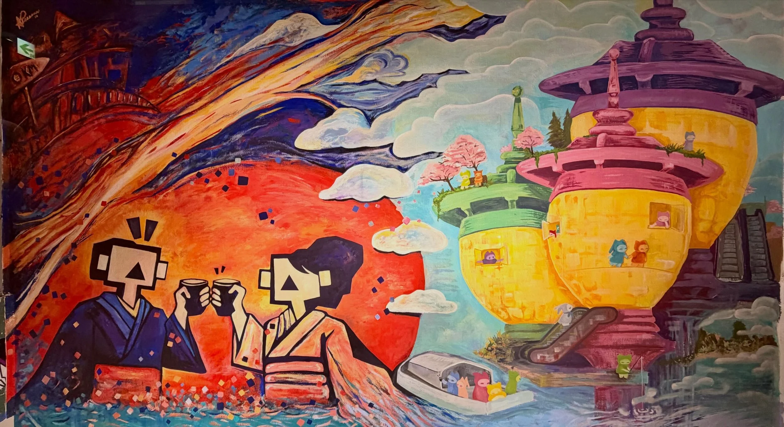 Final Mural: From Zero Point (L) x Nihonbashi Encapsulated (R)
Painted by me and @aleenardo_davinci with @pebeo_japon Mat Paint