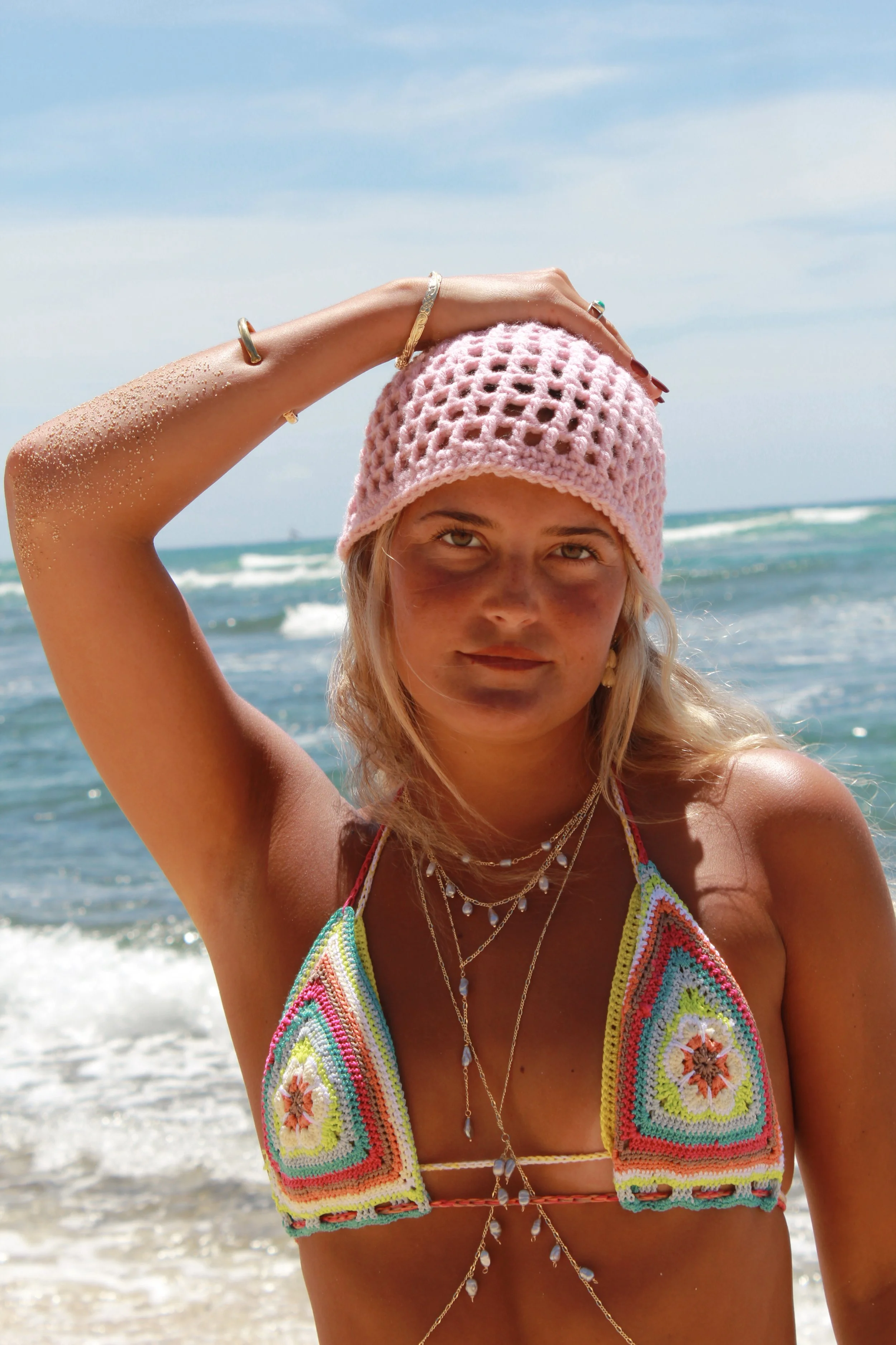 Handmade non- beaded Crochet Cap