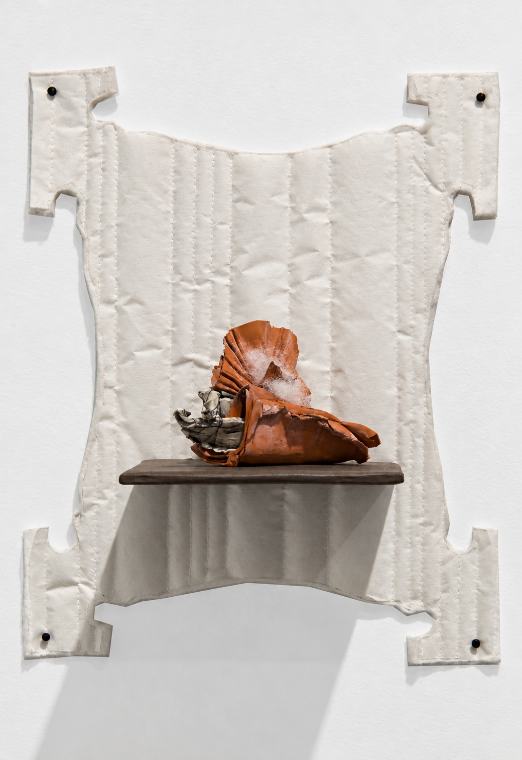 interchange . 2016 . ceramic, thread, Poly-Fil, batting, parchment paper, upholstery tacks