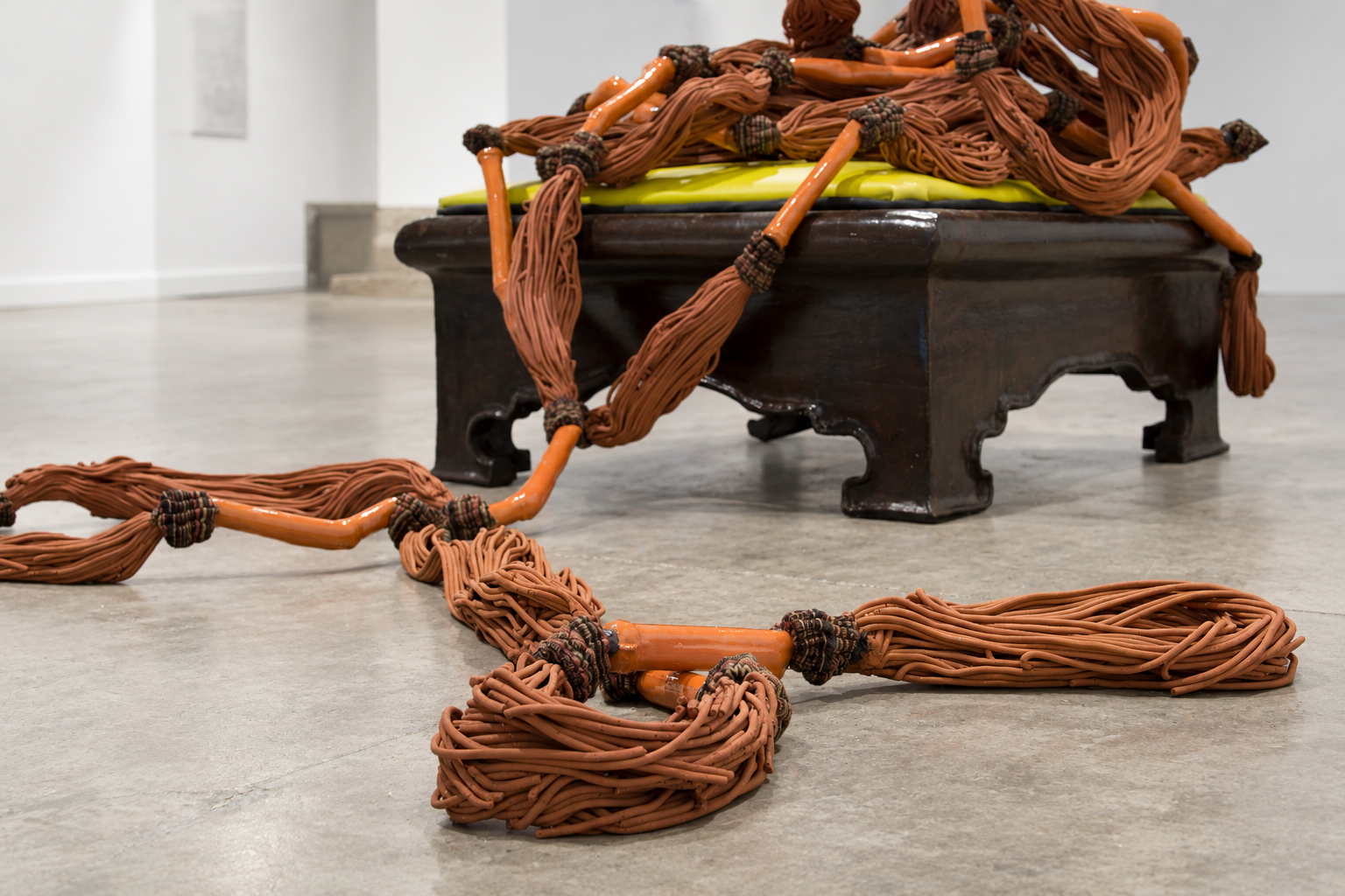 meathook: the cure . 2016 . ceramic, glaze, vinyl, fabric 