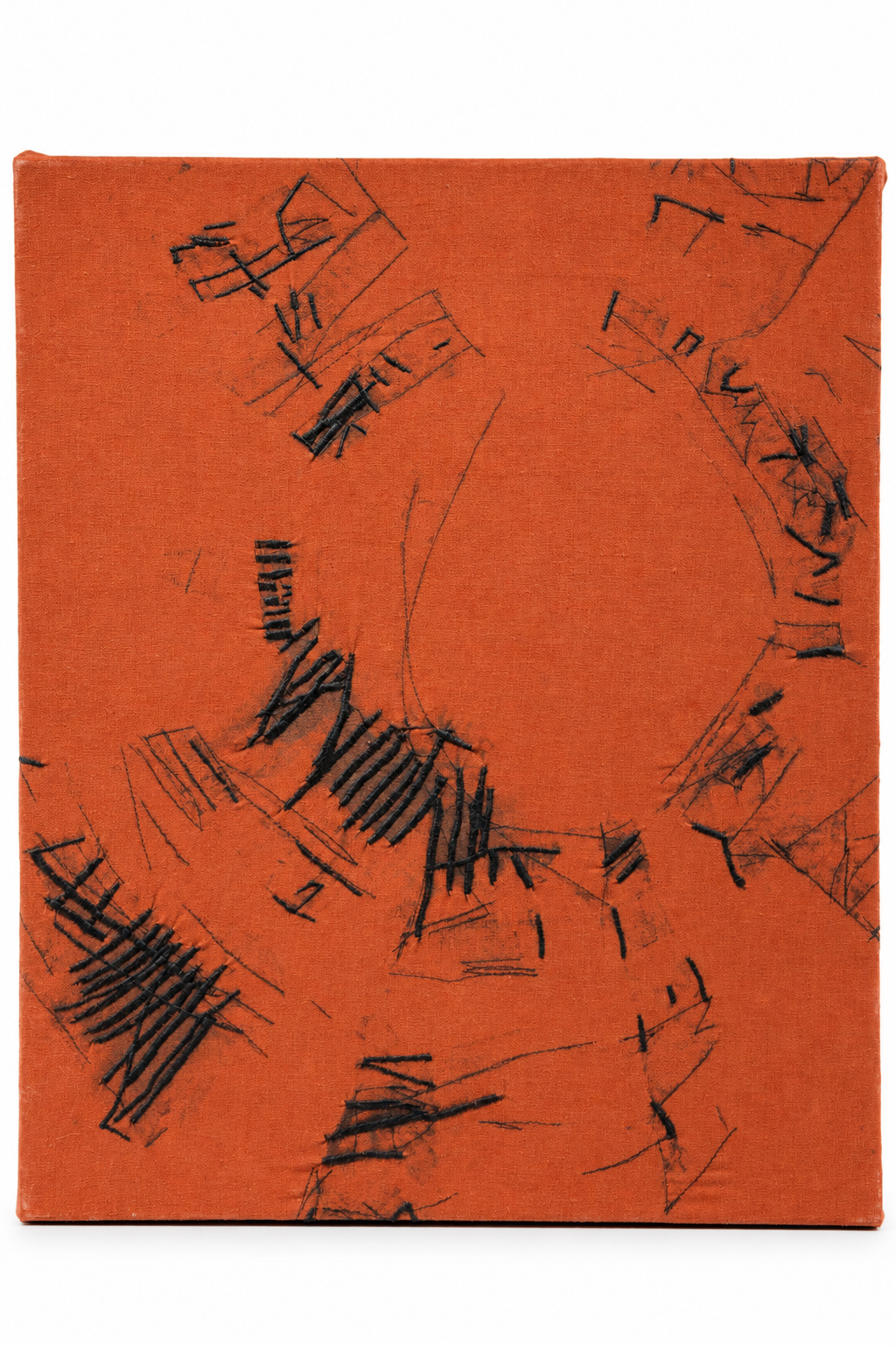 shroud . 2016 . linen, thread, ink