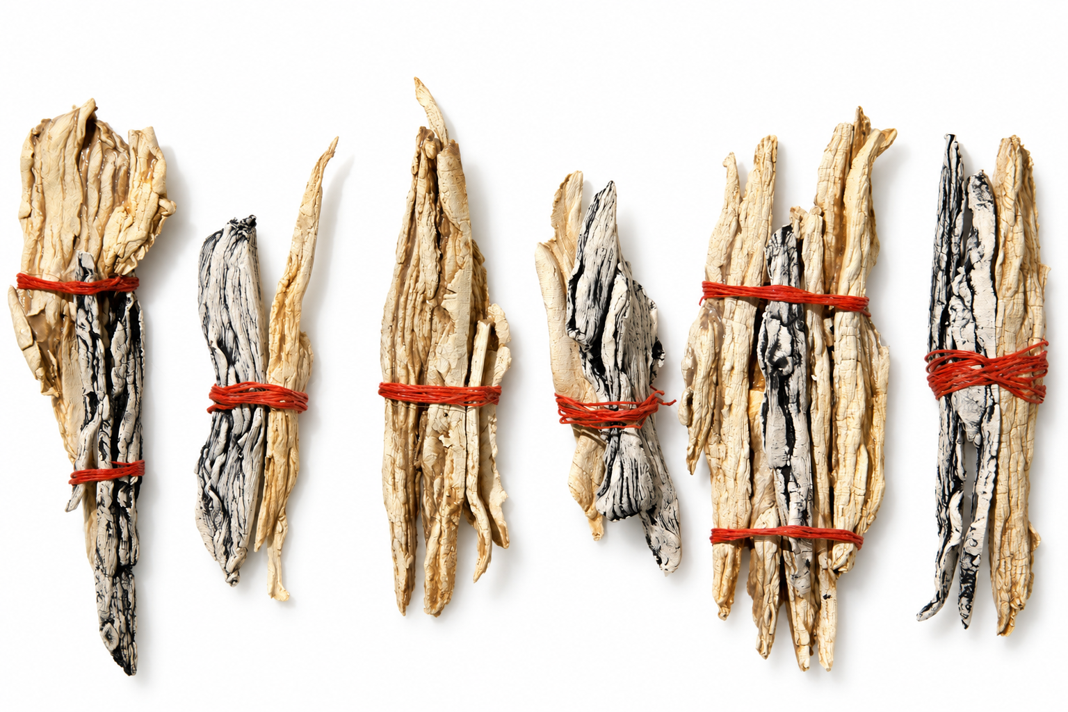 specimen . 2016 . ceramic, stain, wax dipped linen, parchment paper, batting