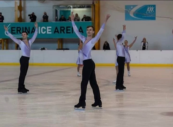 Liam McIver In Synchronized Skating Championships in Hamilton, Canada, Skating In Team Unity From Australia