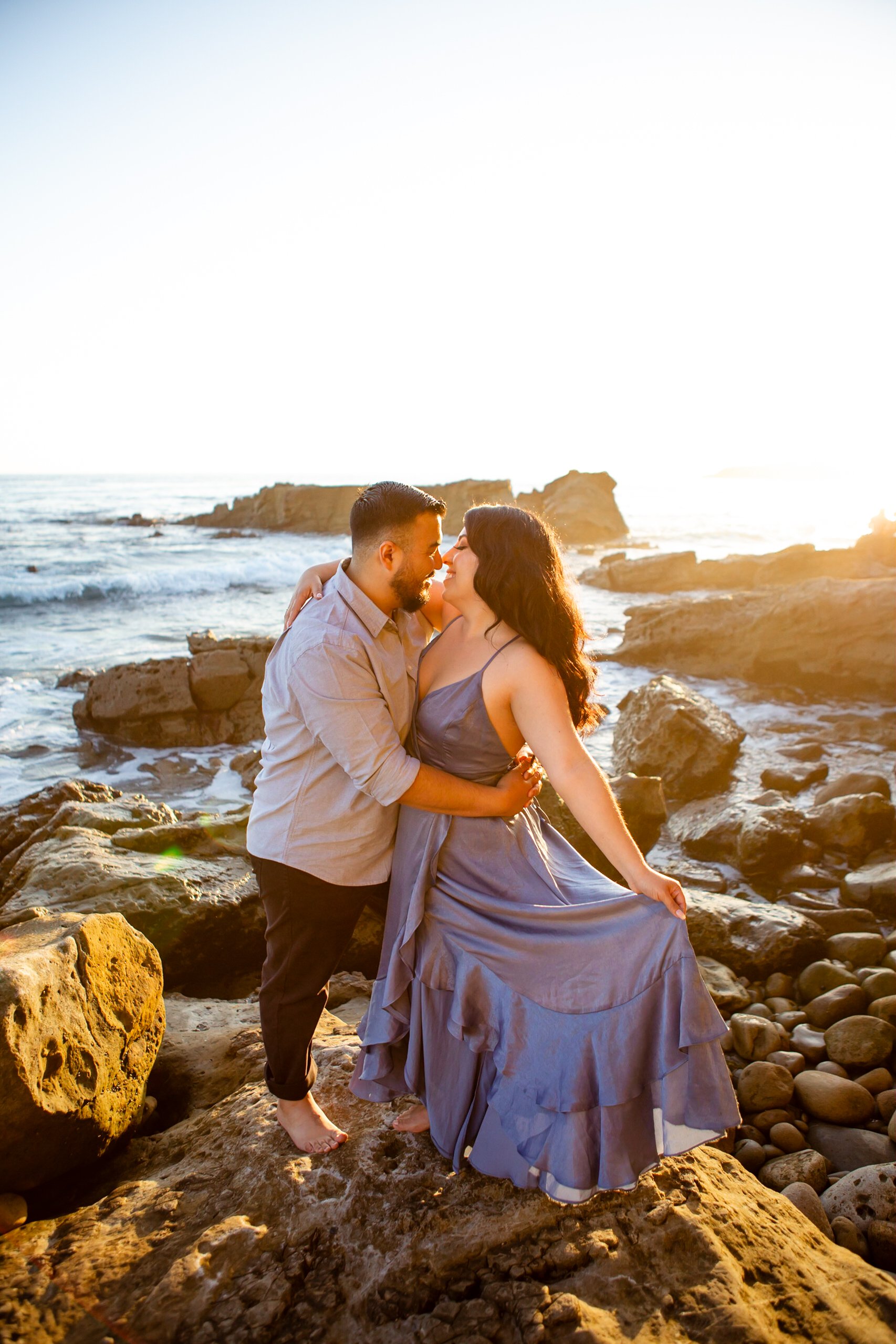 Engagement session photos by the ocean at Laguna Beach