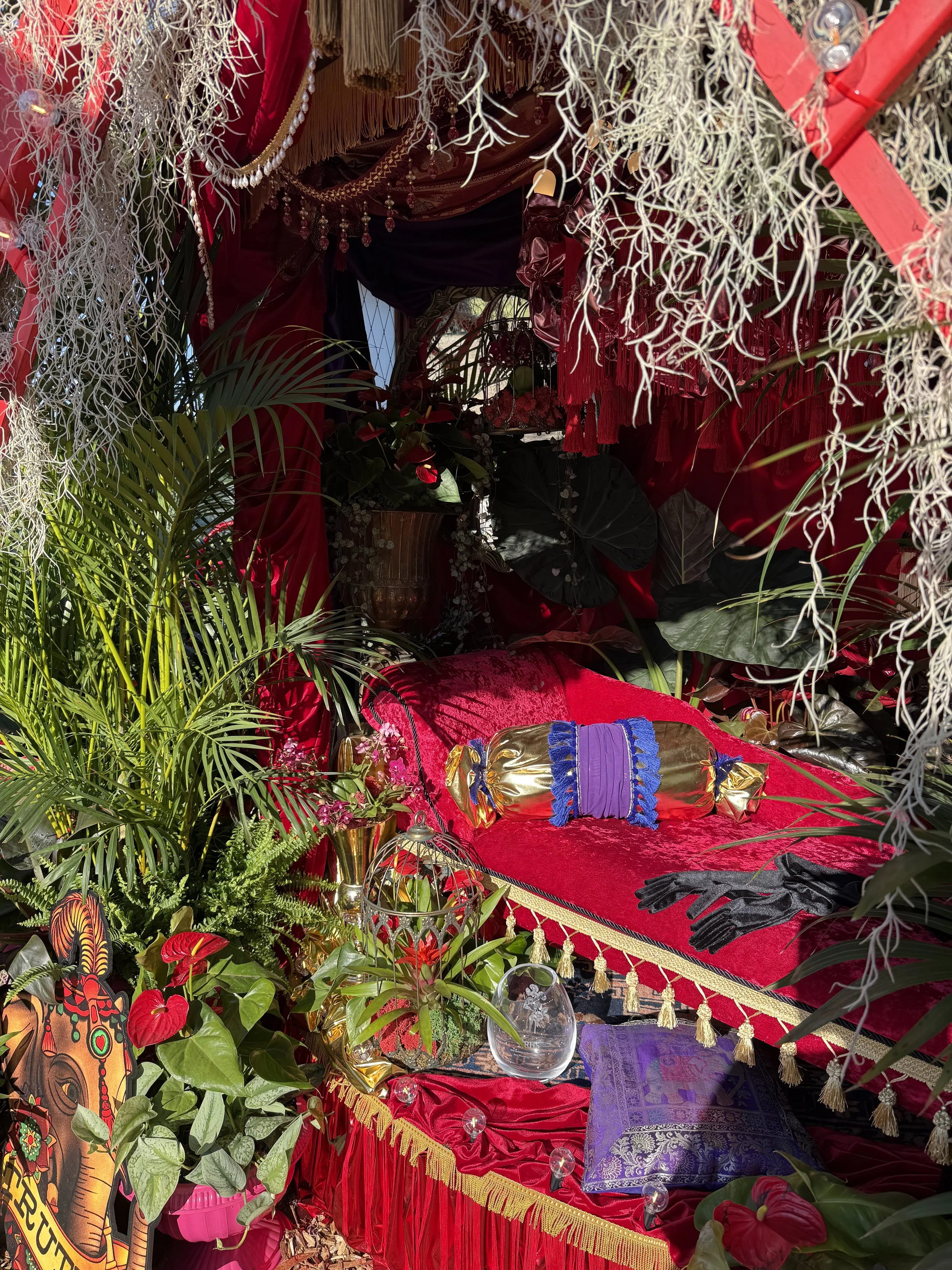Satine's Dressing Room - L'amour Vert for Moulin Rouge! The Musical at RHS Badminton Flower Show 2026 Designed by James Whiting and Plants By There - RHS Gold Medal and Best Houseplant Terrarium