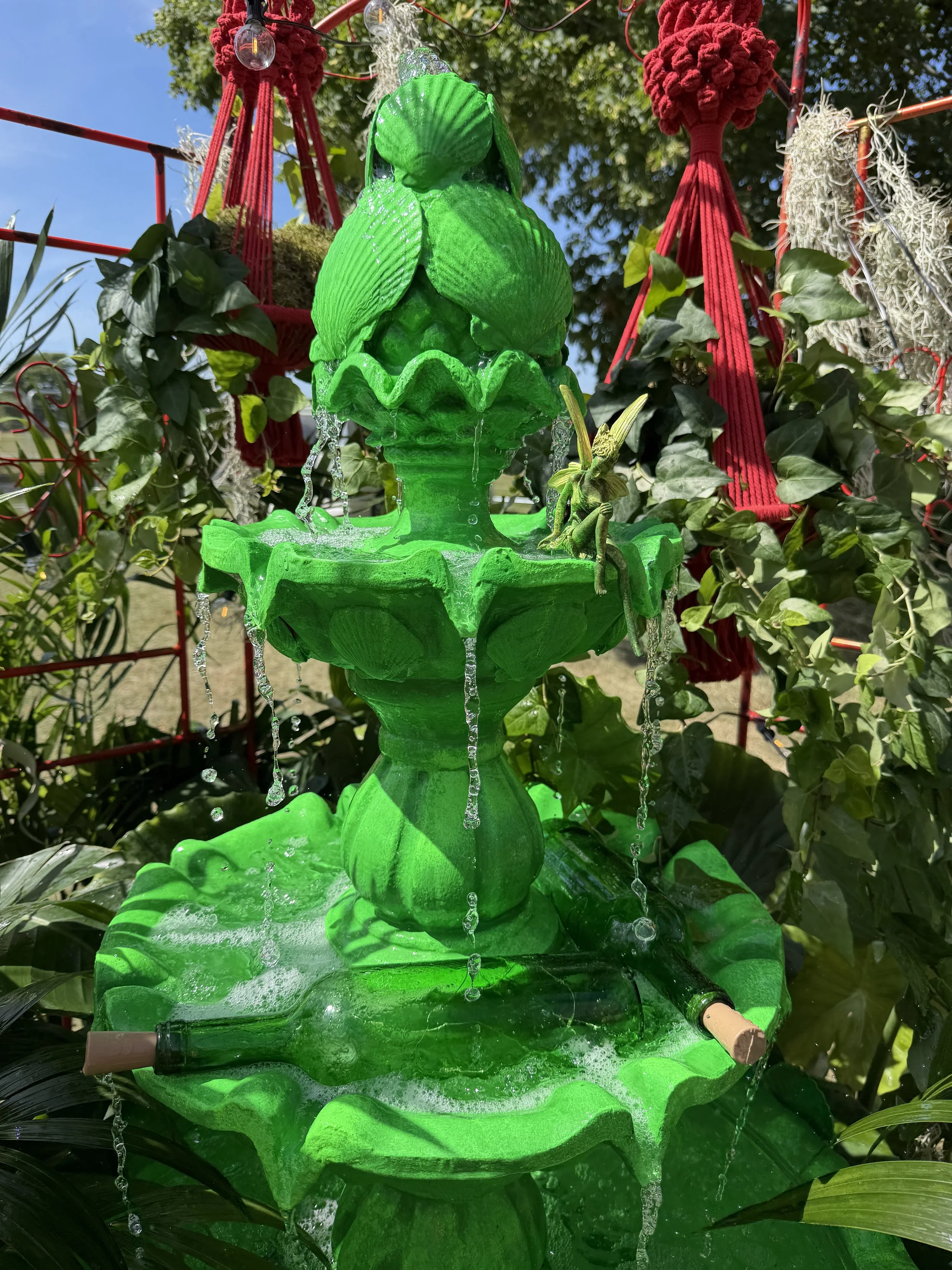 Green Fairy Fountain - L'amour Vert for Moulin Rouge! The Musical at RHS Badminton Flower Show 2026 Designed by James Whiting and Plants By There - RHS Gold Medal and Best Houseplant Terrarium