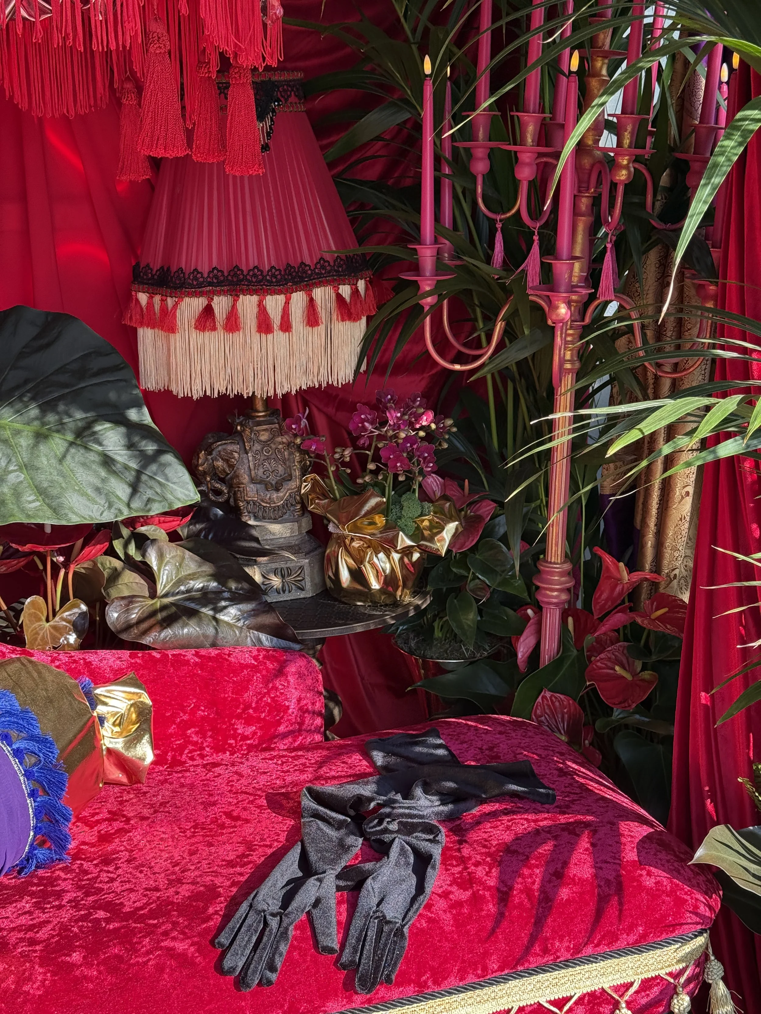 Satine's Dressing Room - L'amour Vert for Moulin Rouge! The Musical at RHS Badminton Flower Show 2026 Designed by James Whiting and Plants By There - RHS Gold Medal and Best Houseplant Terrarium