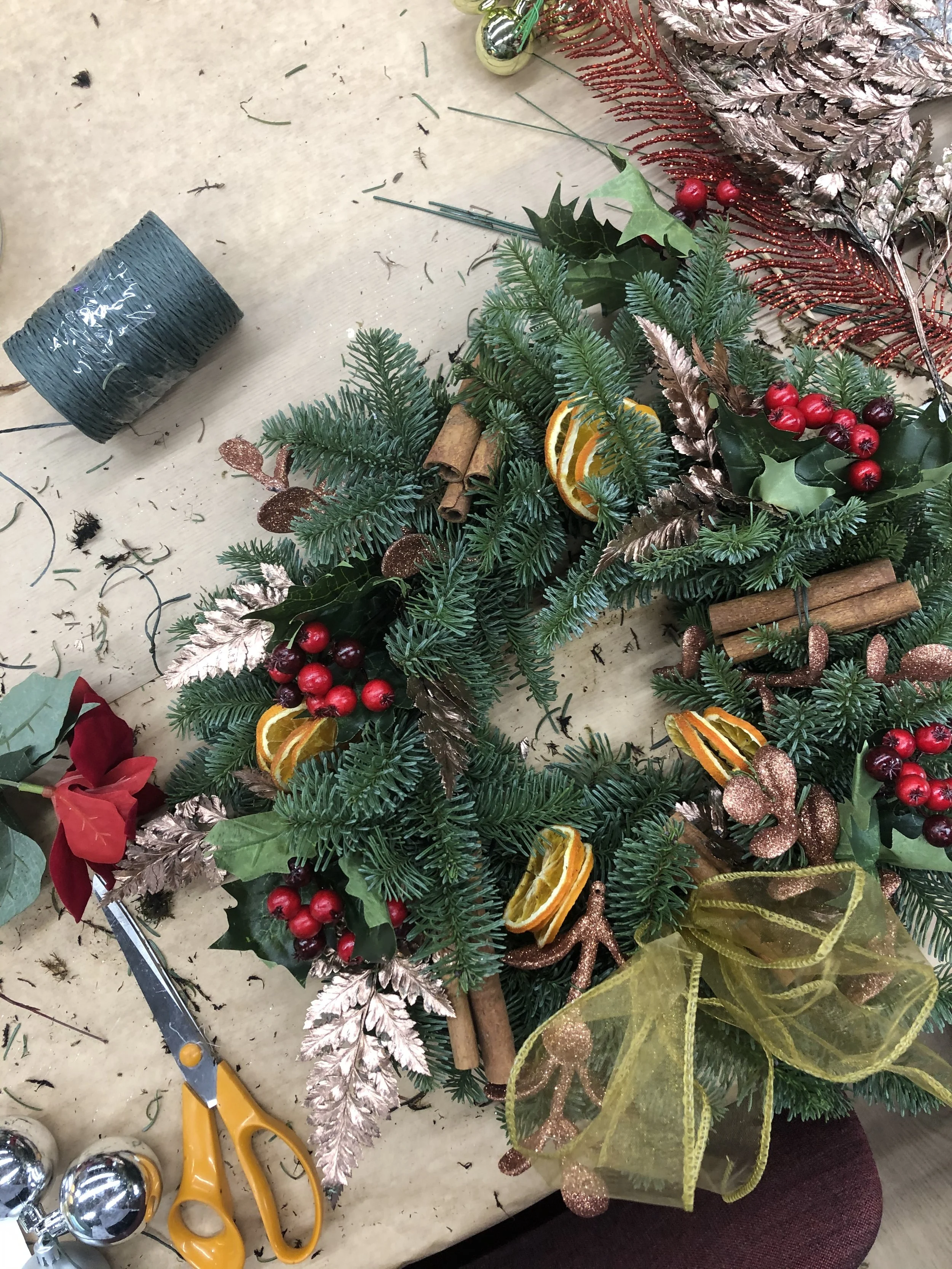 Christmas festive wreath making workshops
