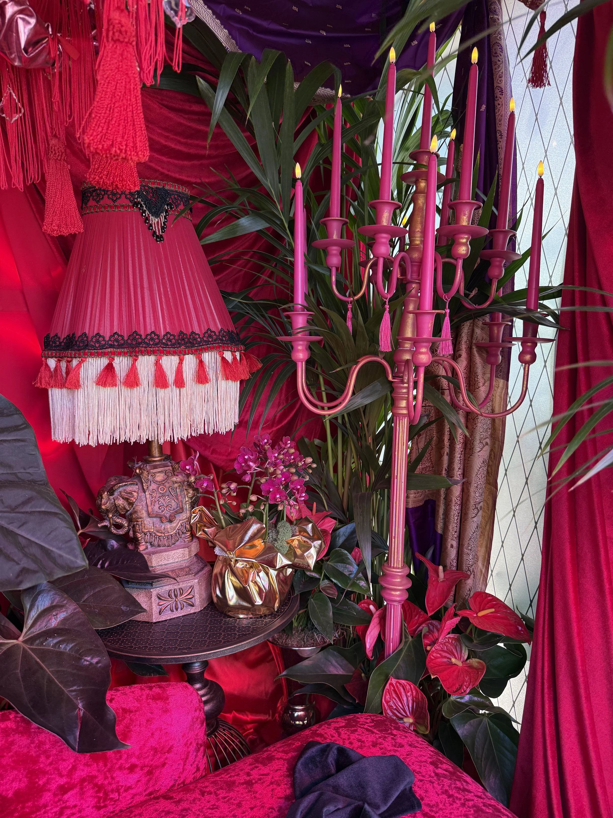 Satine's Dressing Room - L'amour Vert for Moulin Rouge! The Musical at RHS Badminton Flower Show 2026 Designed by James Whiting and Plants By There - RHS Gold Medal and Best Houseplant Terrarium