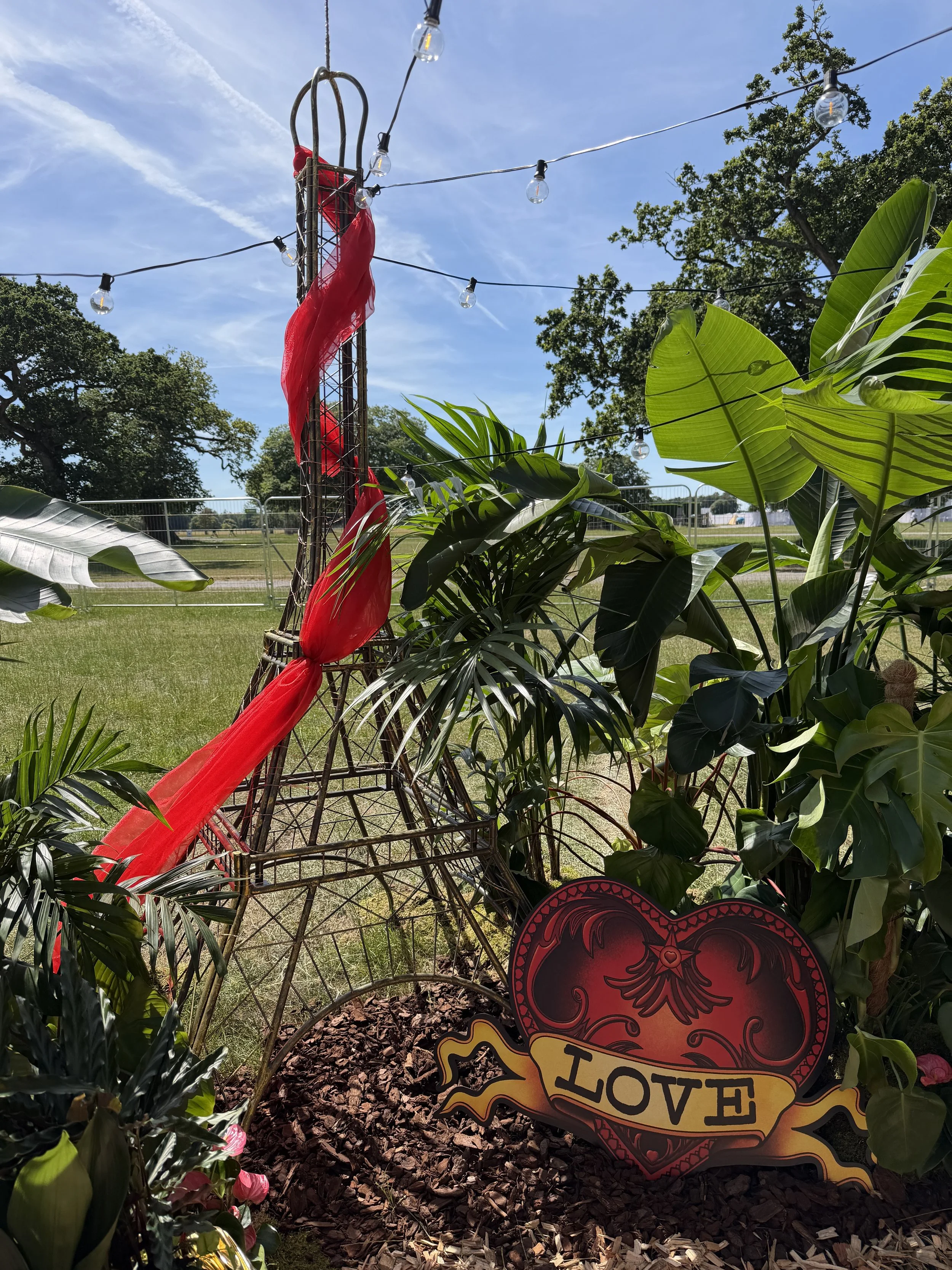 Eiffel Tower - L'amour Vert for Moulin Rouge! The Musical at RHS Badminton Flower Show 2026 Designed by James Whiting and Plants By There - RHS Gold Medal and Best Houseplant Terrarium
