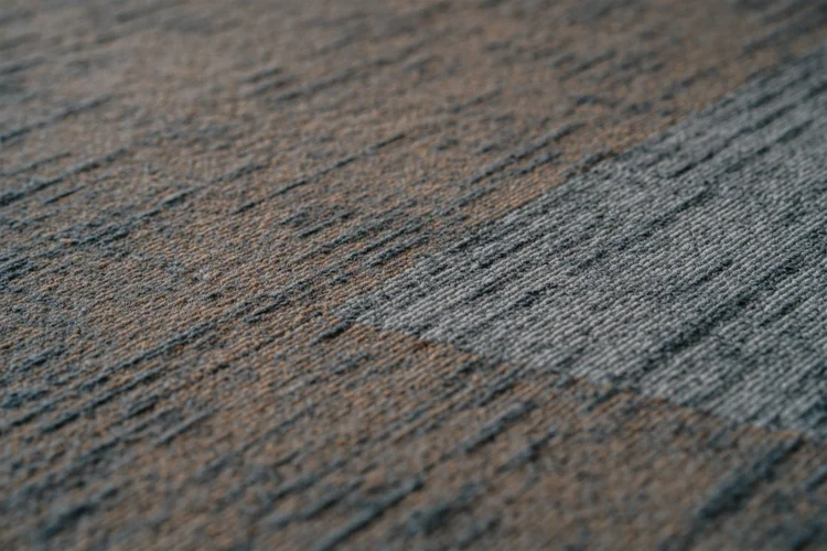 Wool carpet tiles in a commercial interior