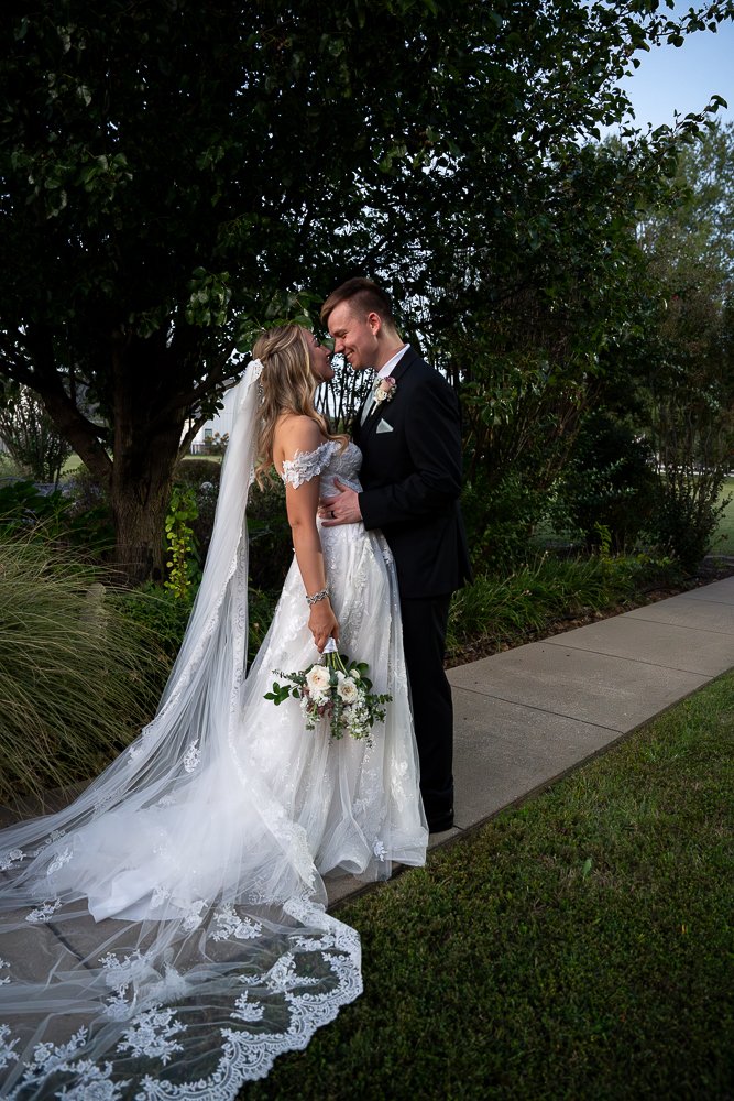Bride and groom after wedding ceremony in Murray Kentucky