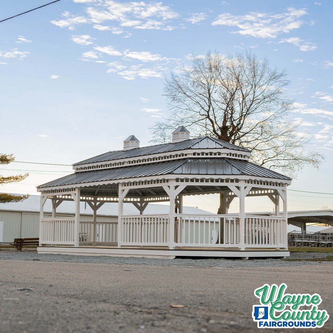 Check out the newest addition to the Wayne County Fairgrounds! 🤩 Thank you to the Wayne County Farm Bureau for donating this beautiful gazebo. It's gorgeous and will be a great asset to our facility!