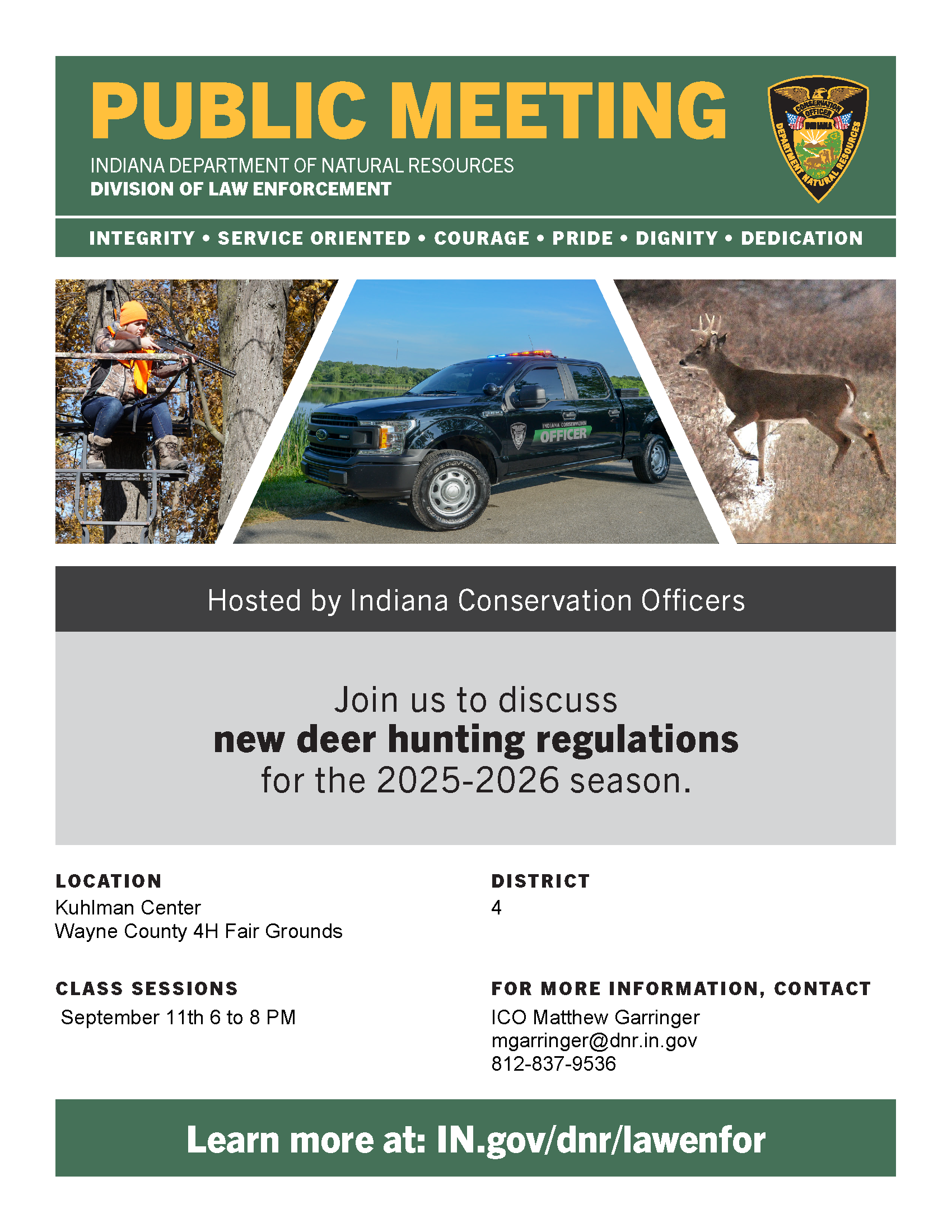 PUBLIC MEETING: INDIANA DEER HUNTING REGULATIONS