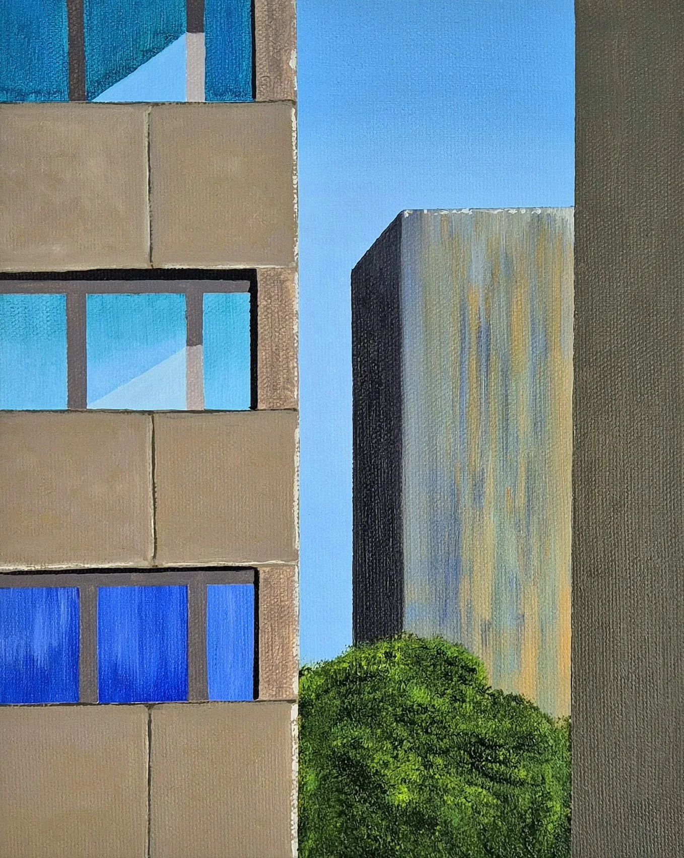 We Only See The Sky In Pieces, 20cm x 25cm, oil on canvas.