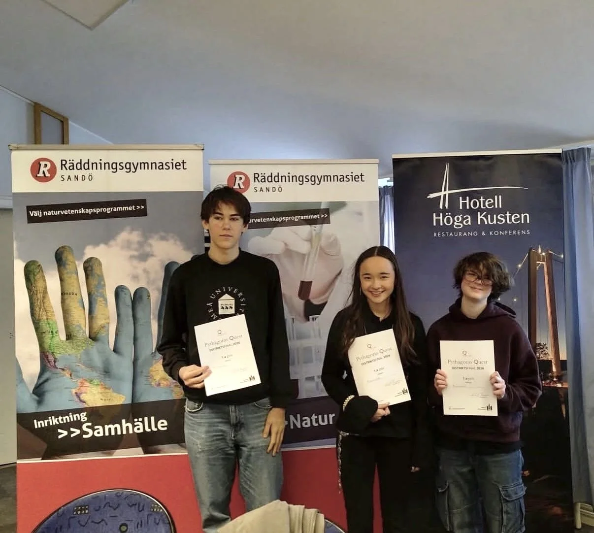 Vinst i distriktsfinalen i mattetävlingen Pythagoras Quest