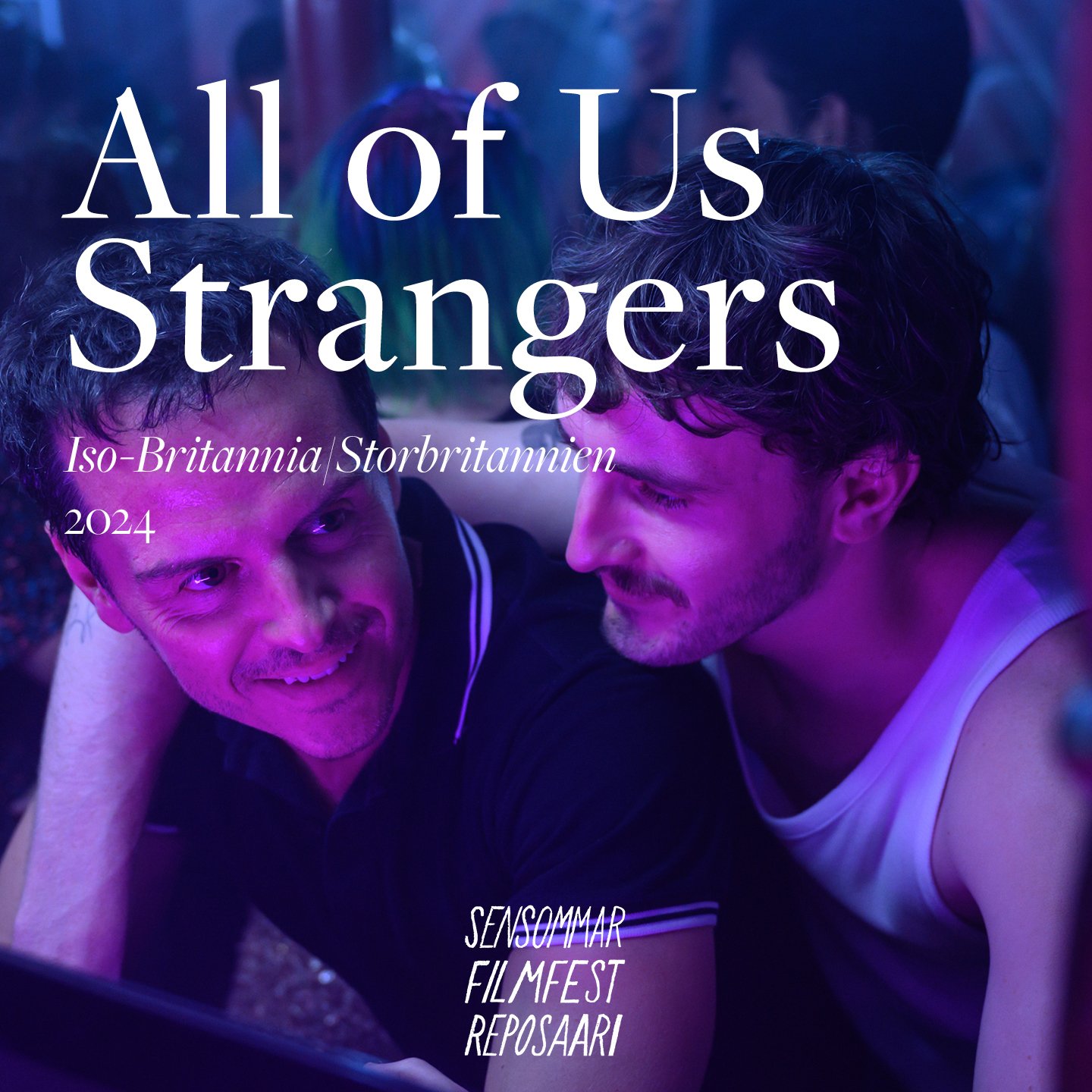 On aika aloittaa vuoden 2024 festivaalin ohjelmiston viikoittainen julkaiseminen!

T&auml;m&auml;n vuoden Sensommarin ensimm&auml;isen&auml; elokuvana julkaistaan Andrew Haighin (mm. 45 vuotta, Weekend) ohjaama All of Us Strangers, joka on kev&auml;&