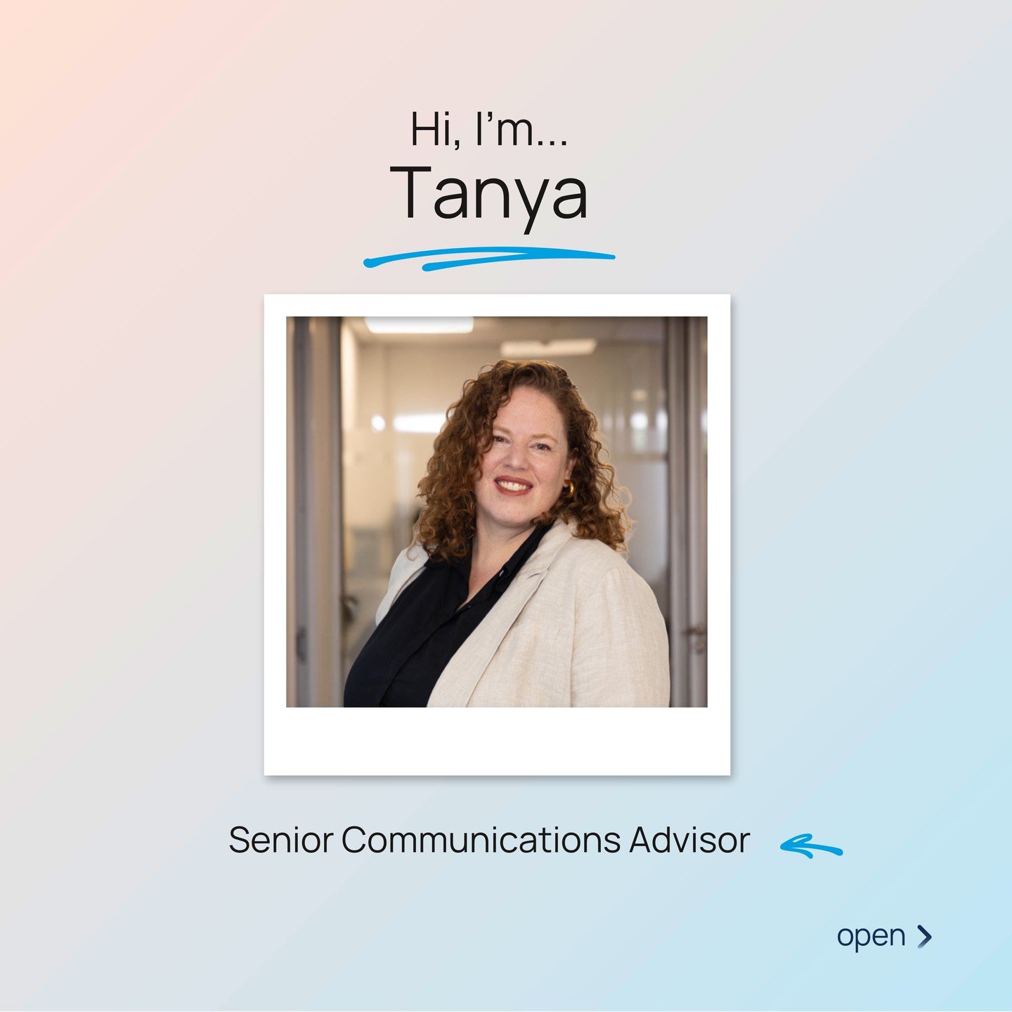 Please join us in giving a warm Open welcome to Tanya 👋
 
Joining our Cape Town team as a Senior Communications Advisor, Tanya brings a sharp strategic mind and a strong background in marketing and communications across a wide range of industries. S