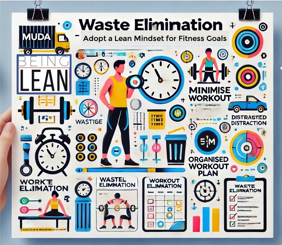 Waste Elimination (Muda) - Minimise Workout Time Wastage:
&bull; Who: Anyone with limited time for exercise.
&bull; When: During workout sessions.
&bull; Why: To maximize the effectiveness of your workouts within a limited timeframe.
&bull; How: Use 