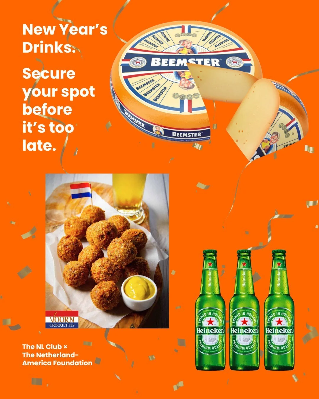 It's a challenge to find real, amazing Bitterballen in the US, but we found Voorn Croquettes (@voorncroquettes). Add some Beemster Cheese (@beemstercheese) a cold Heineken (@heineken_us) and the New Year is looking good!

Shout out to these Dutch bra