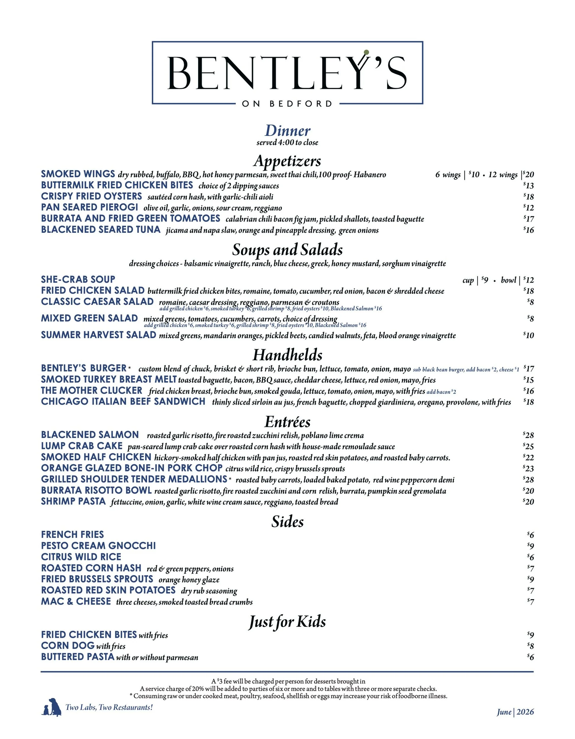 Dinner — Bentley's on Bedford
