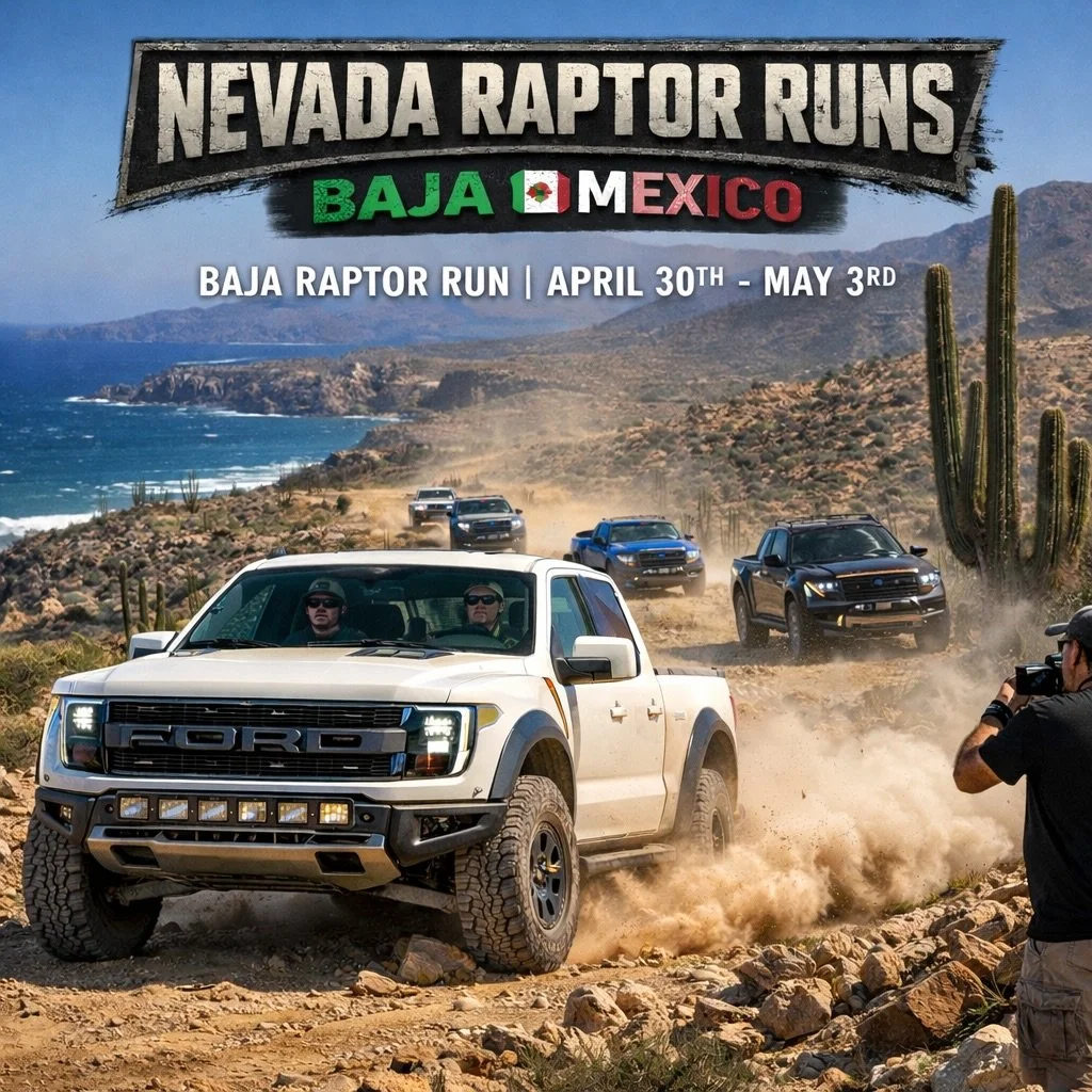 Baja is calling 🌵🔥 Join Nevada Raptor Runs for an unforgettable off-road adventure through Baja Mexico, April 30&ndash;May 3. Dirt, dust, and memories guaranteed. Who&rsquo;s coming with us?

Want to join our next run? 2026 club membership availabl