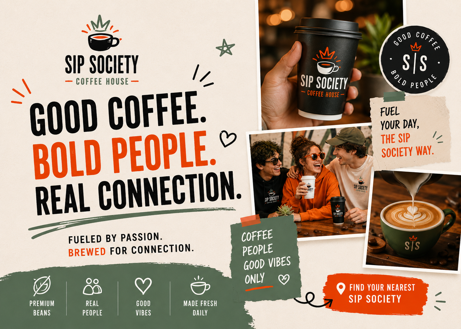 Sip Society Coffee House Branding