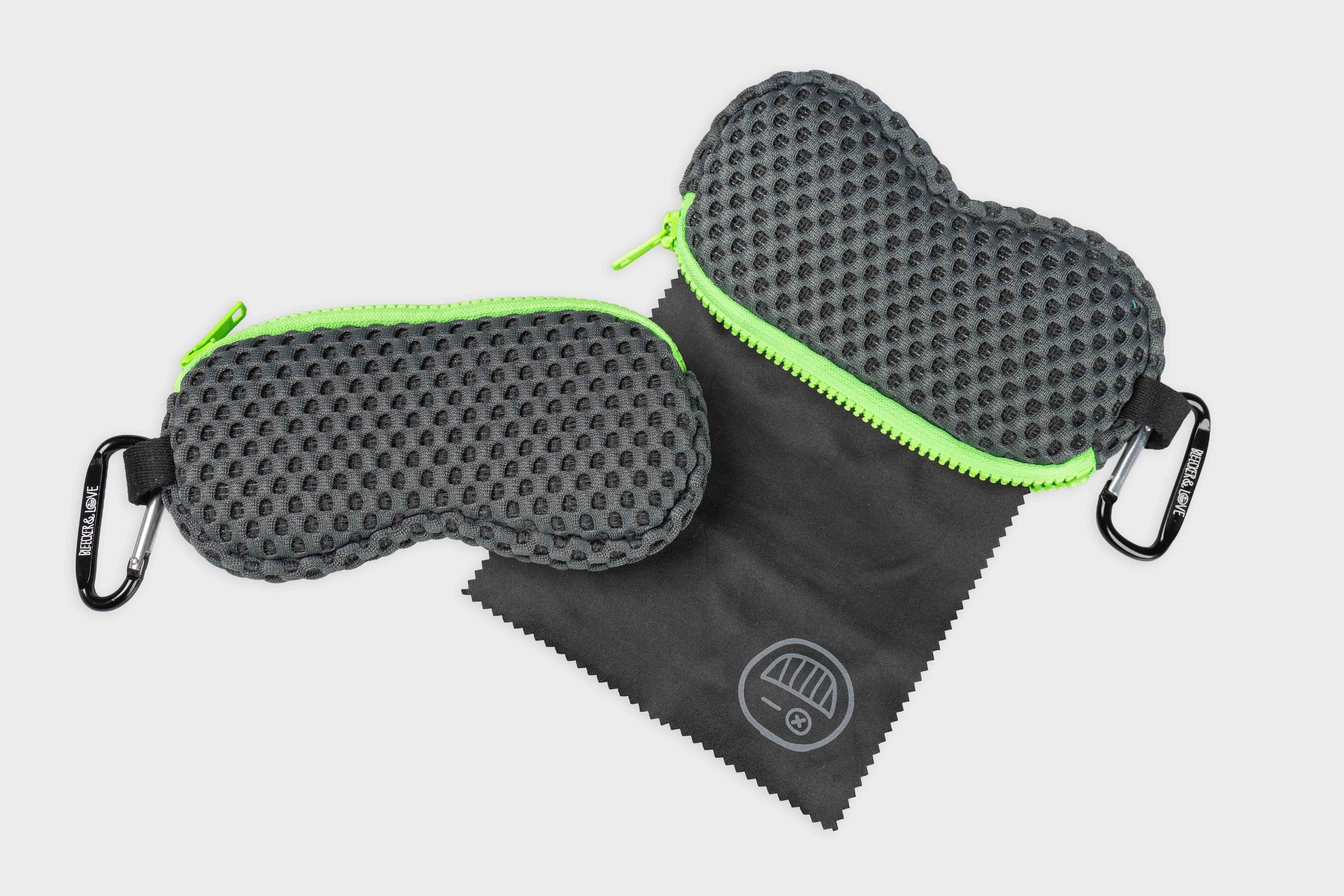 SHAKA GREY SUNNIES SLEEVE with neon green zipper