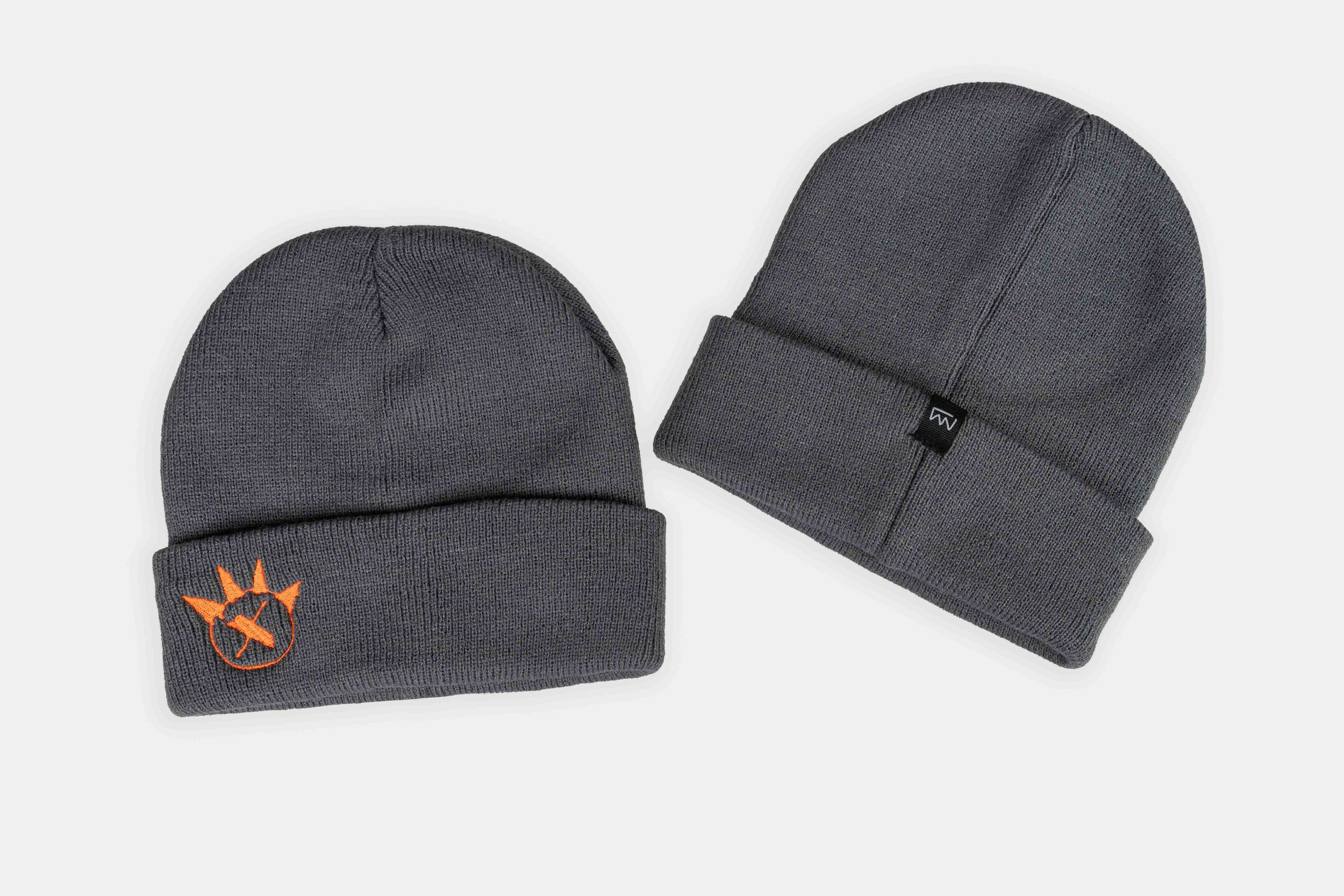 BLEECKER AND LOVE X UNKNOWN TERRITORY LOGO BEANIE IN GREY