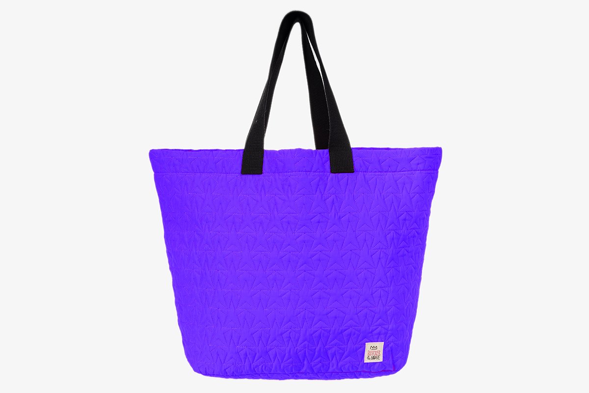 STARS PURPLE CITY TO BEACH BAG