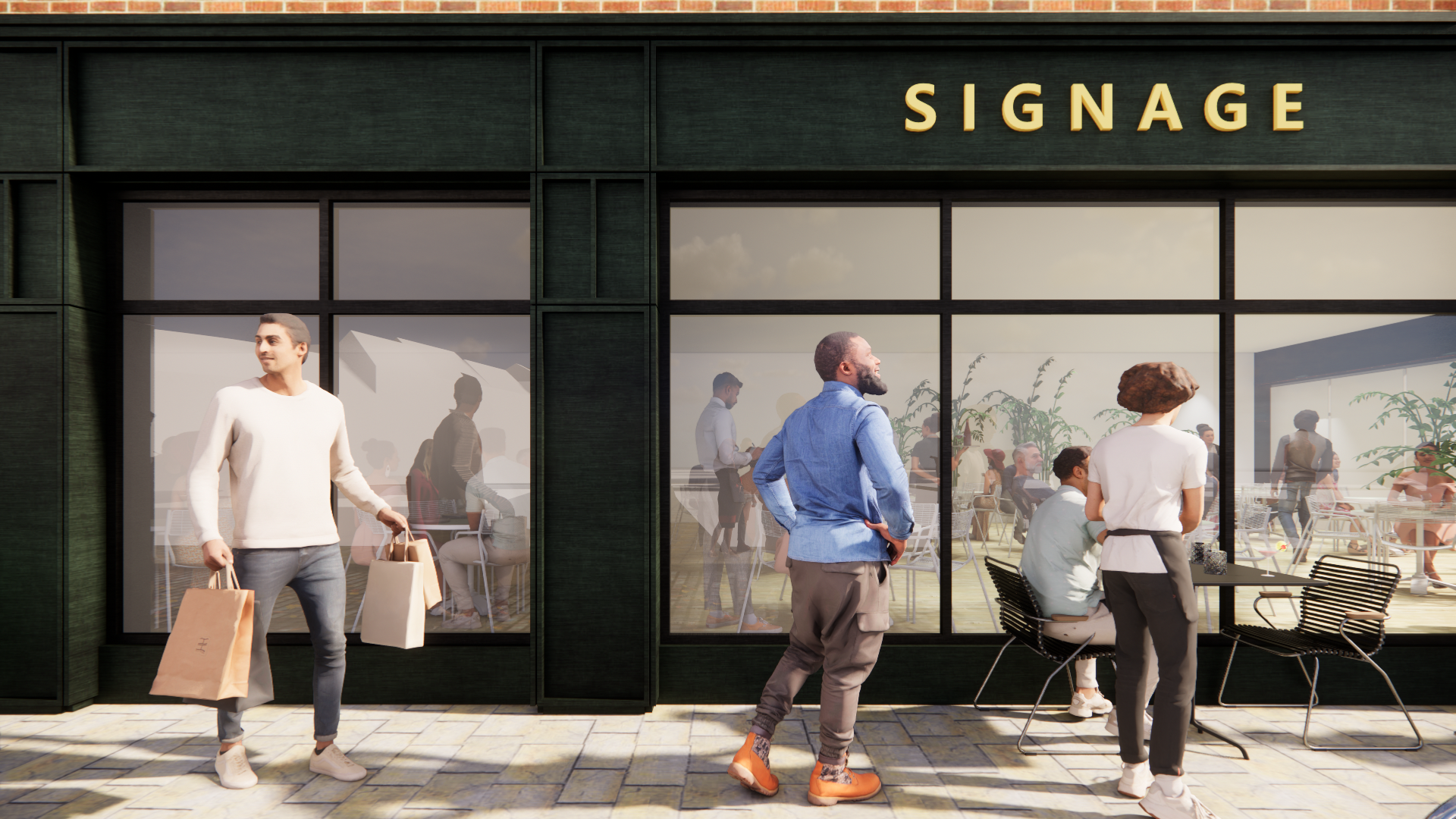 Church Street and Swinegate, by brown + company architects. Commercial and retail redevelopment of an existing 1970's block in the heart of York's commercial conservation area. Detailed façade view