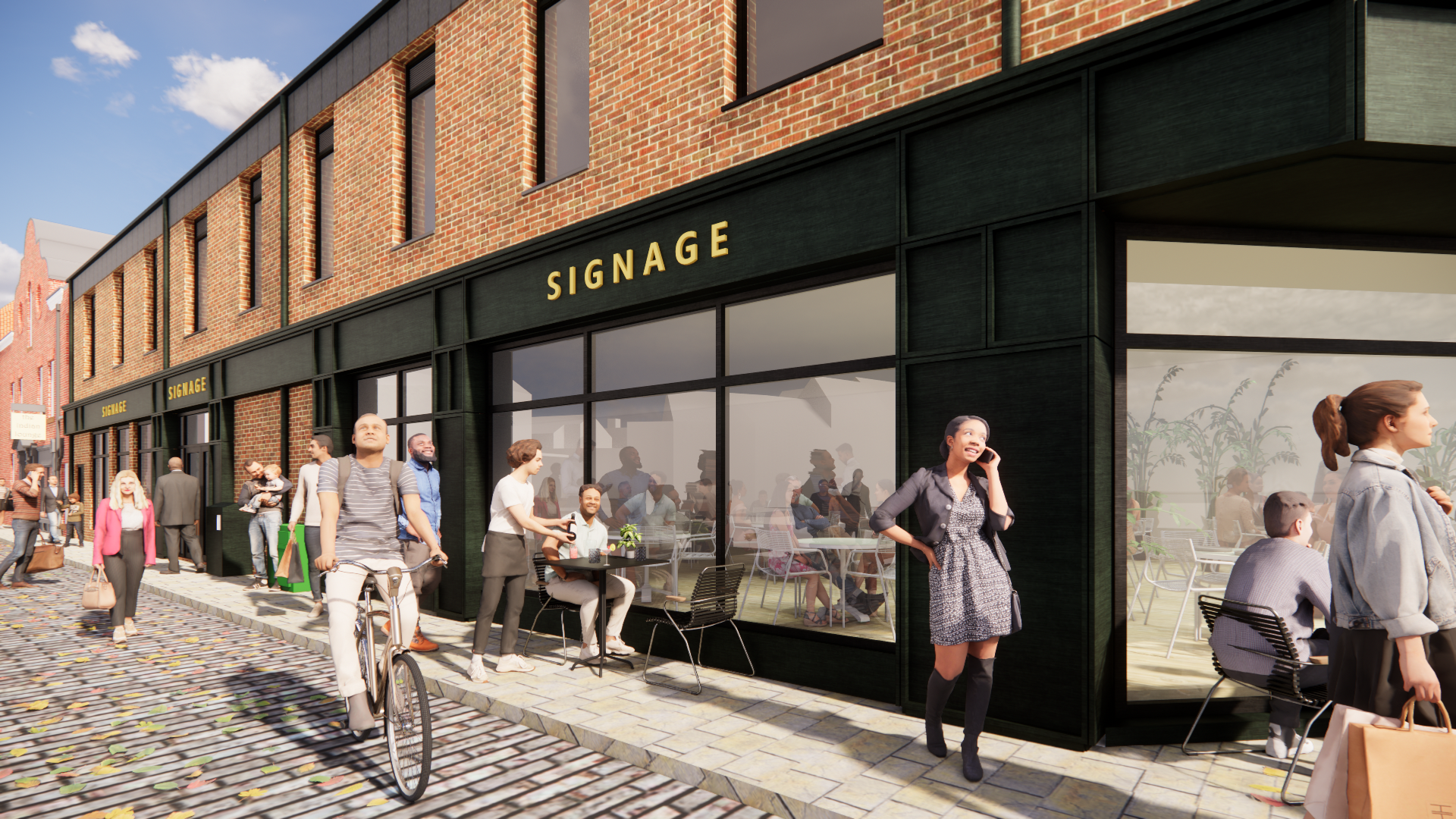 Church Street and Swinegate, by brown + company architects. Commercial and retail redevelopment of an existing 1970's block in the heart of York's commercial conservation area. View from Swinegate