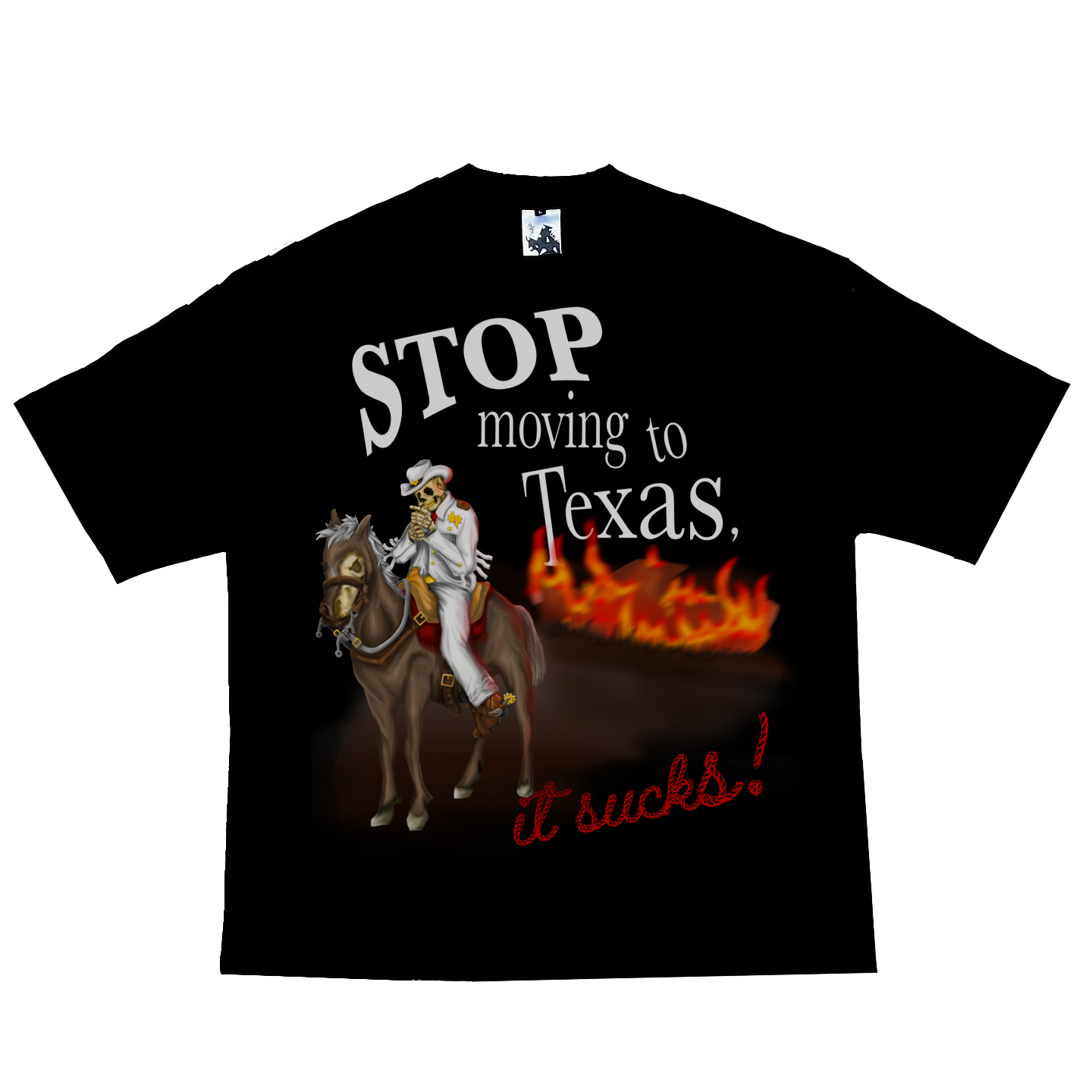 Stop Moving..It Sucks! Black T-shirt