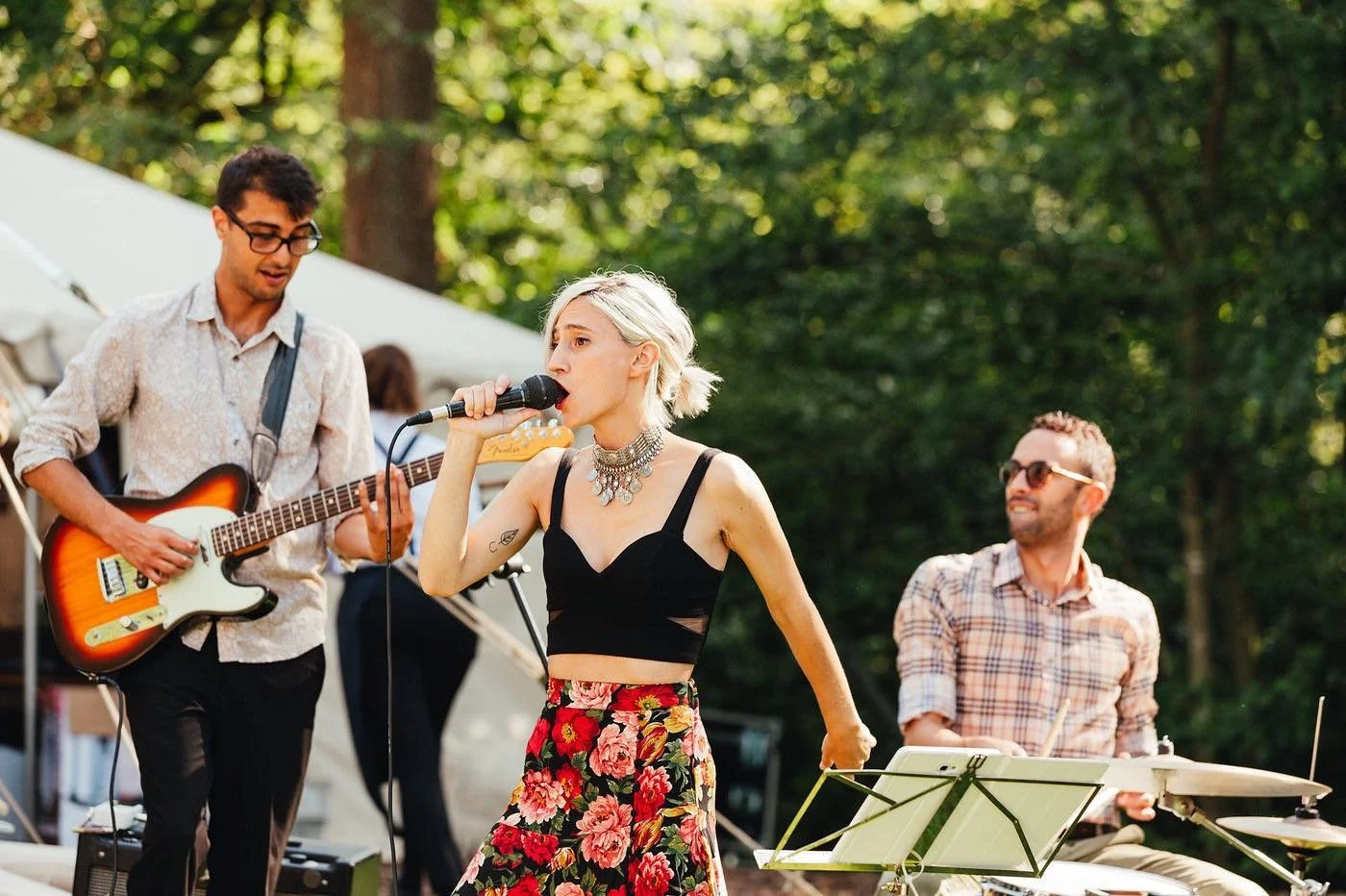 "The band were incredible on the day! They supported the outdoor venue from ceremony, acoustic reception, live band to disco at the end. I actually think they should charge more. They were very accommodating. Everyone commented how great there w