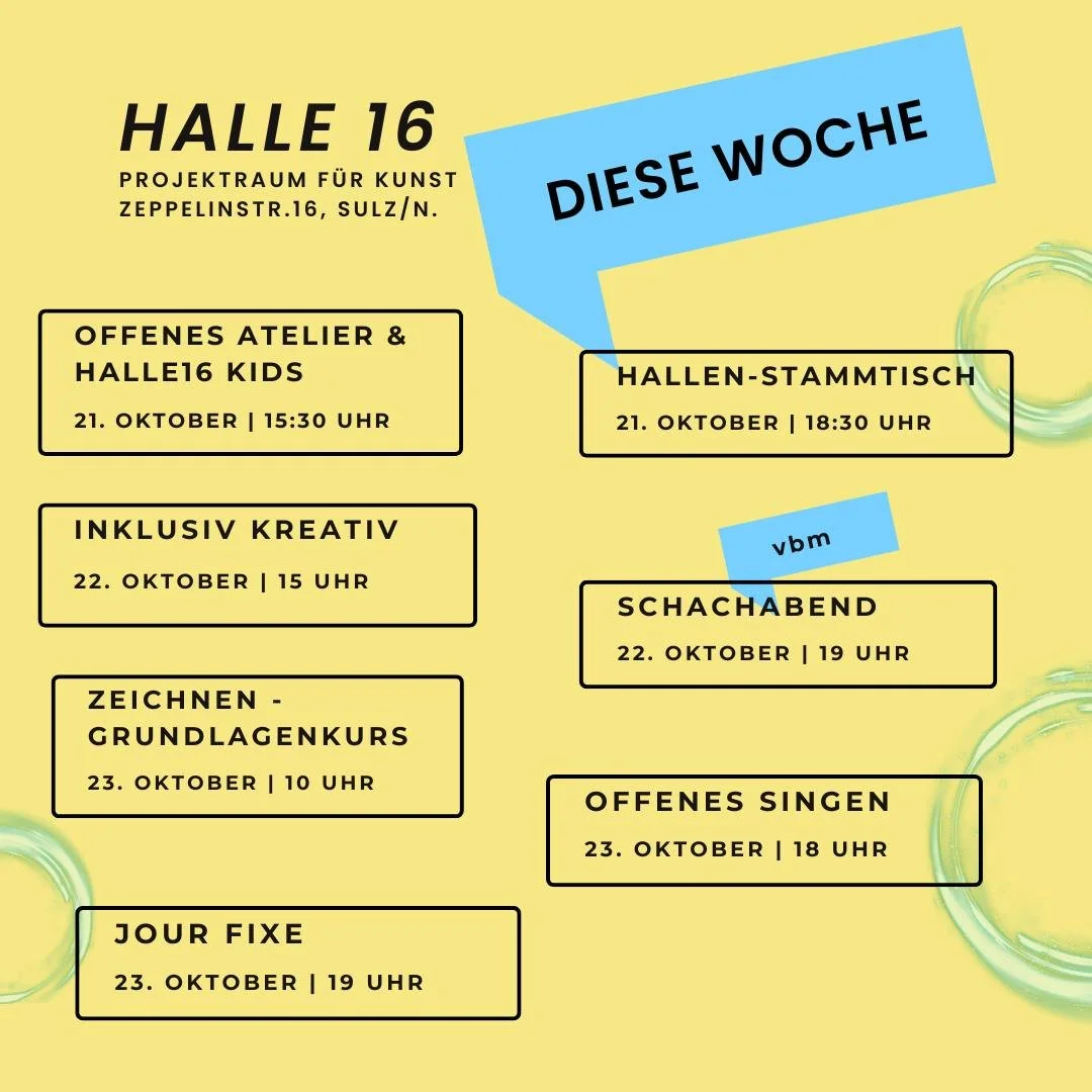 Manege frei und Kunst an die Wand! 🤩
Die Halle 16 wird am Wochenende zum Schauplatz von diversen Kunstwerken, die in unseren Regelangeboten entstanden sind, währenddessen präsentieren die Kids ihr Zirkus-Können bei der großen A