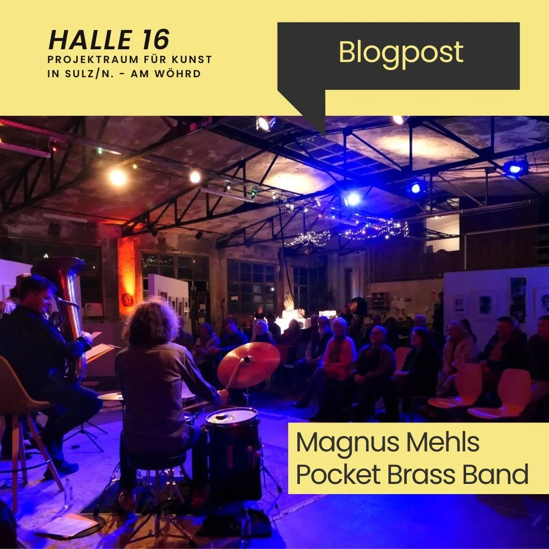 Konzert der Magnus Mehls Pocket Brass Band! 🎺
Am Abend des 5. Oktober gastierte die Magnus Mehls Pocket Brass Band mit einer etwas ungewöhnlichen Formation in der Halle 16: Magnus Mehl am Sopransaxofon, kein Unbekannter für das Stammpubli