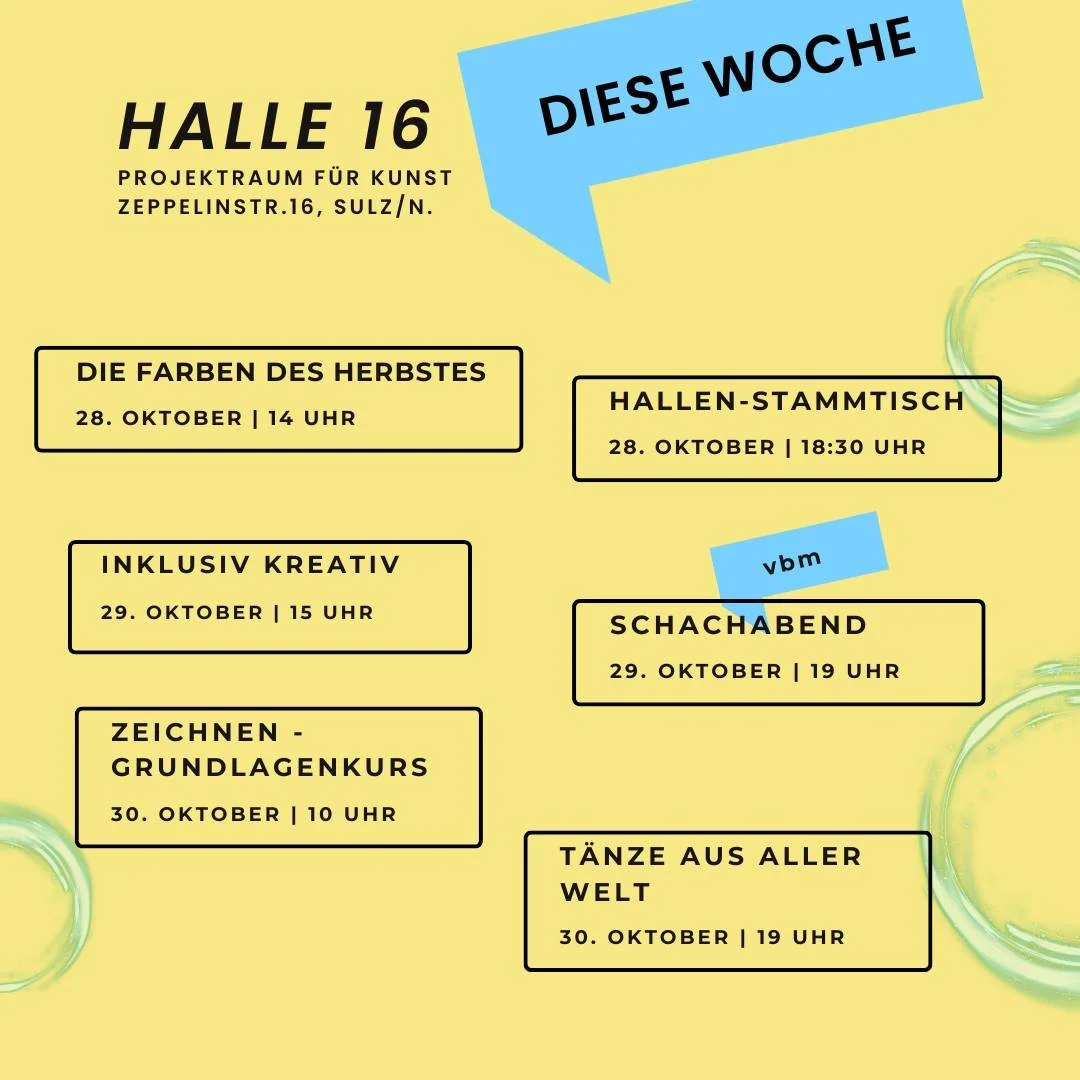 Süßes oder Saures - Zeit für Halleween! 🎃
Süßen Apfelsaft gibt es auf jeden Fall bei unserem Workshop rund um die Apfellese "Die Farben des Herbstes", mit Alexandra Rau und der Lebenshilfe Horb-Sulz e.V.
Dienst