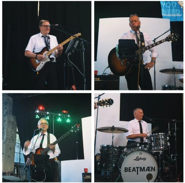 einzelfotos der bandmitglieder: oben links paul, oben rechts bert, unten links hartwig, unten rechts helmut