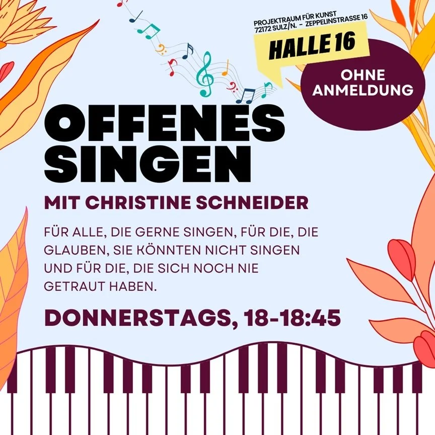 ein Bild auf dem offenes Singen mit Christine Schneider steht