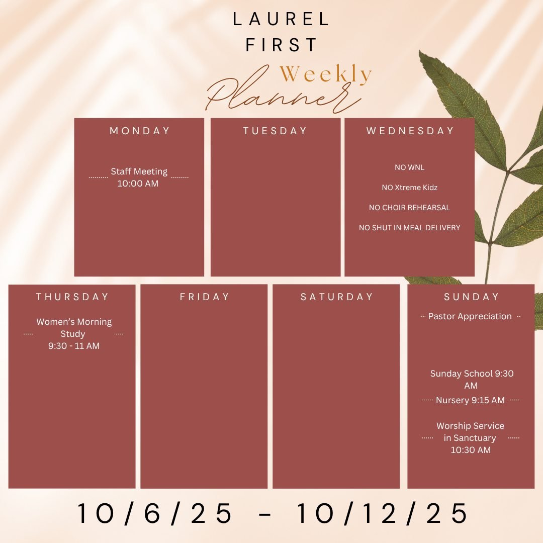 Here's the weekly schedule!